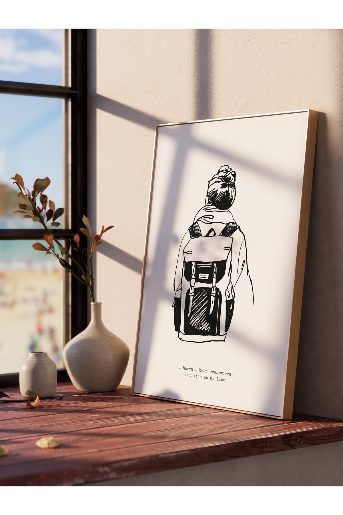 Gezi Çizim Temalı Duvar Posteri, Estetik Çerçevesiz Poster - Yatak Odası, Salon, Mutfak Duvar Dekoru