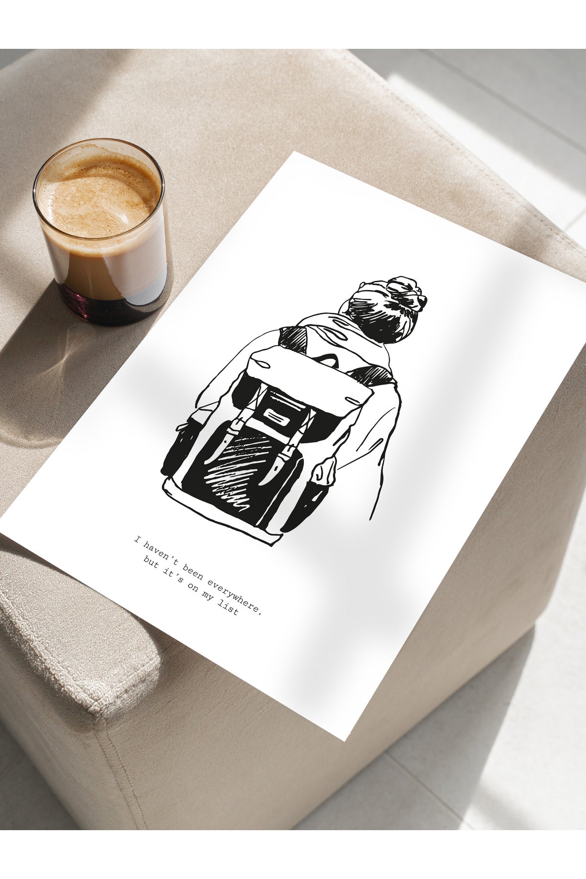 Gezi Çizim Temalı Duvar Posteri, Estetik Çerçevesiz Poster - Yatak Odası, Salon, Mutfak Duvar Dekoru