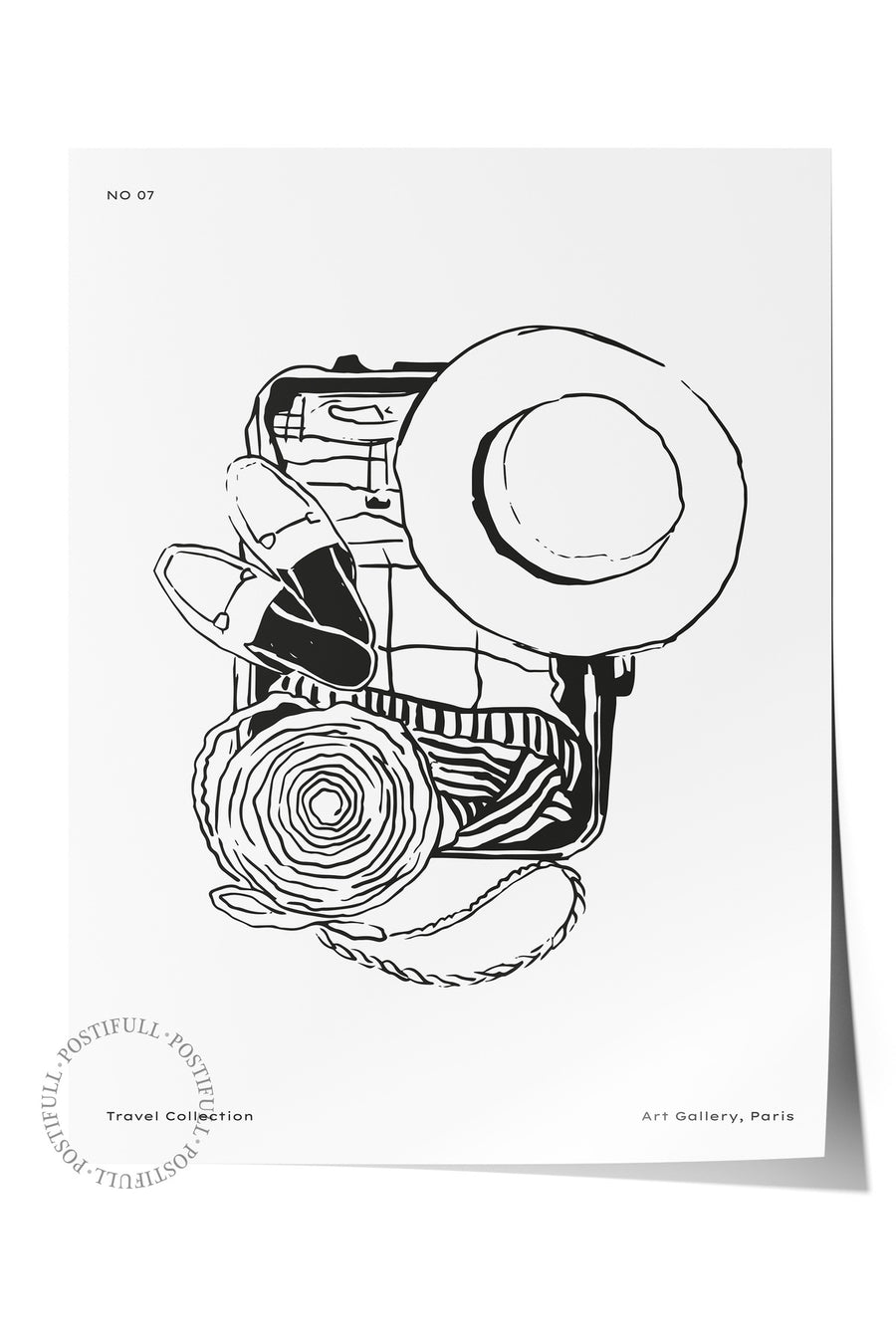 Seyahat Temalı İllüstrasyon Minimalist Yaz Çerçevesiz Poster