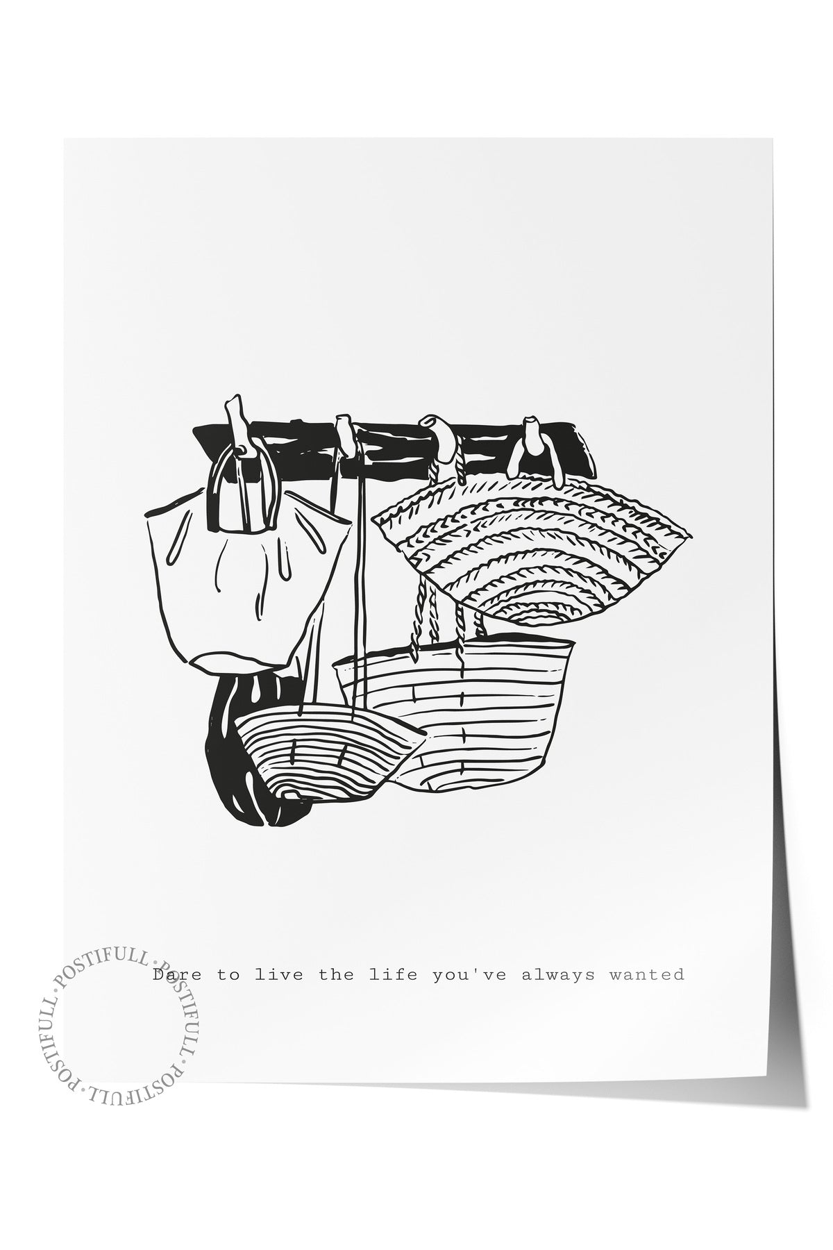 Gezi Çizim Temalı Duvar Posteri, Estetik Çerçevesiz Poster - Yatak Odası, Salon, Mutfak Duvar Dekoru