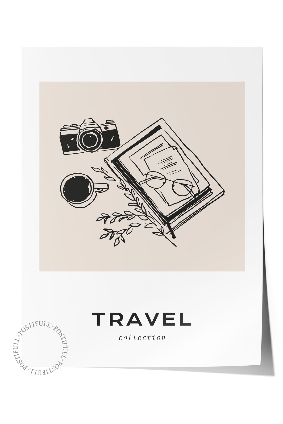 Gezi Çizim Temalı Duvar Posteri, Estetik Çerçevesiz Poster - Yatak Odası, Salon, Mutfak Duvar Dekoru