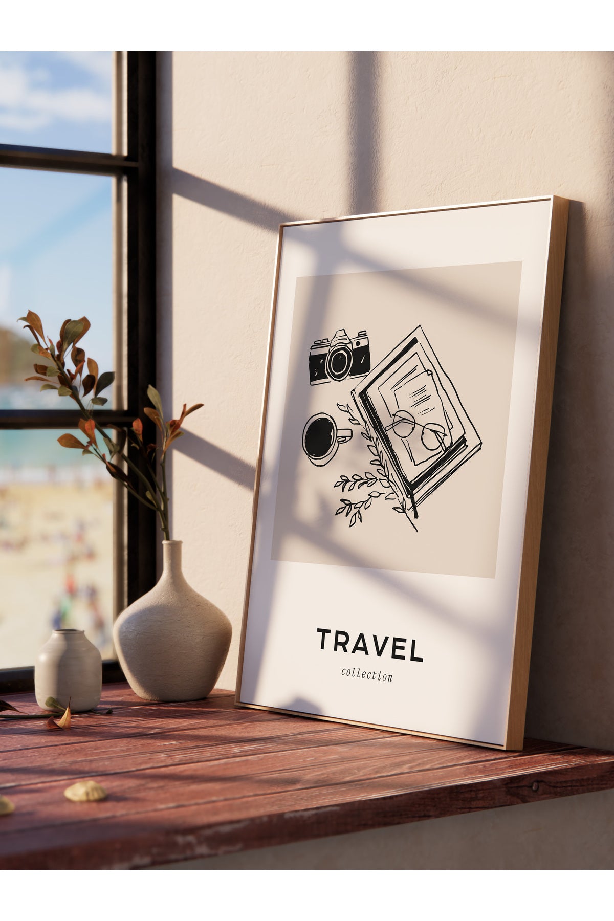 Gezi Çizim Temalı Duvar Posteri, Estetik Çerçevesiz Poster - Yatak Odası, Salon, Mutfak Duvar Dekoru