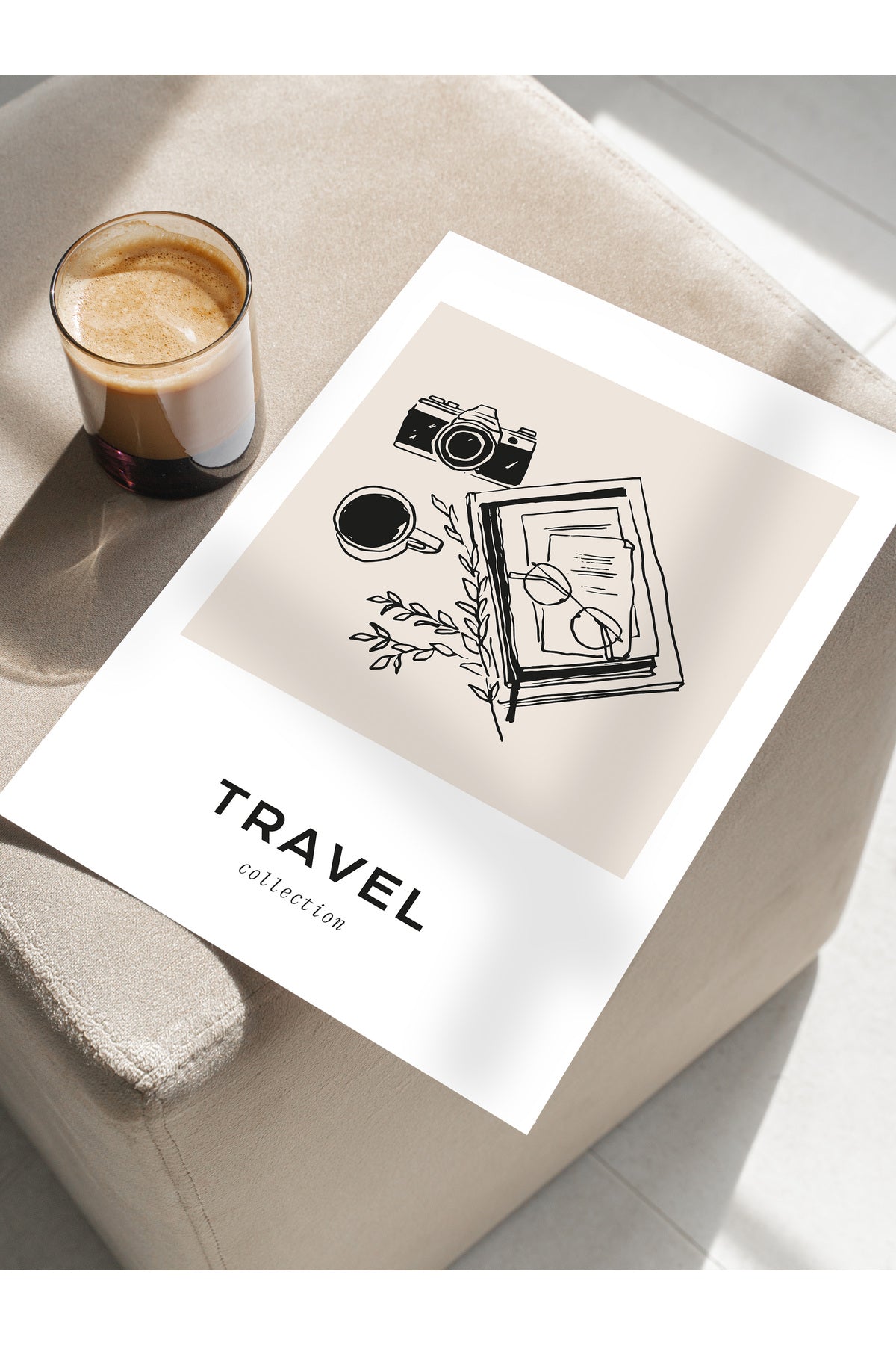 Gezi Çizim Temalı Duvar Posteri, Estetik Çerçevesiz Poster - Yatak Odası, Salon, Mutfak Duvar Dekoru