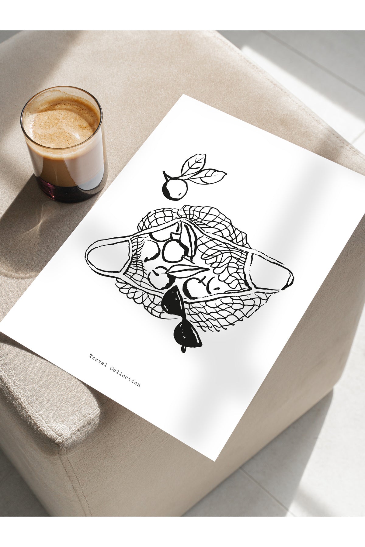 Gezi Çizim Temalı Duvar Posteri, Estetik Çerçevesiz Poster - Yatak Odası, Salon, Mutfak Duvar Dekoru