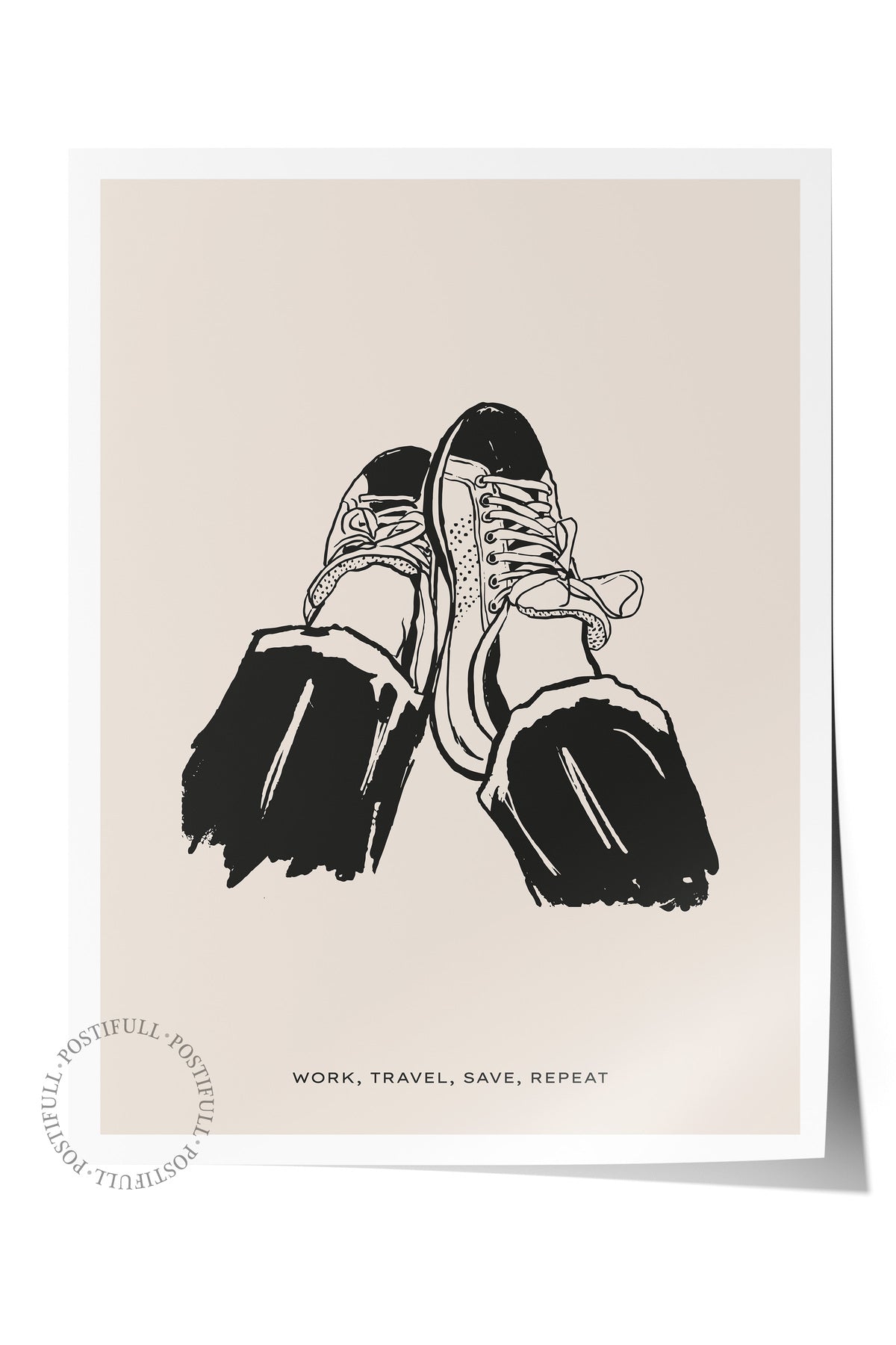 Gezi Çizim Temalı Duvar Posteri, Estetik Çerçevesiz Poster - Yatak Odası, Salon, Mutfak Duvar Dekoru