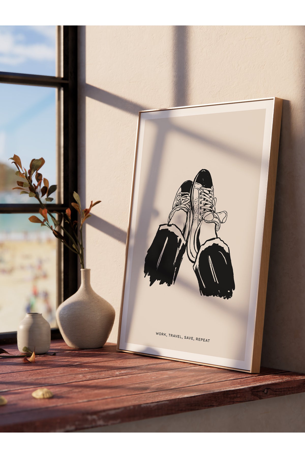 Gezi Çizim Temalı Duvar Posteri, Estetik Çerçevesiz Poster - Yatak Odası, Salon, Mutfak Duvar Dekoru