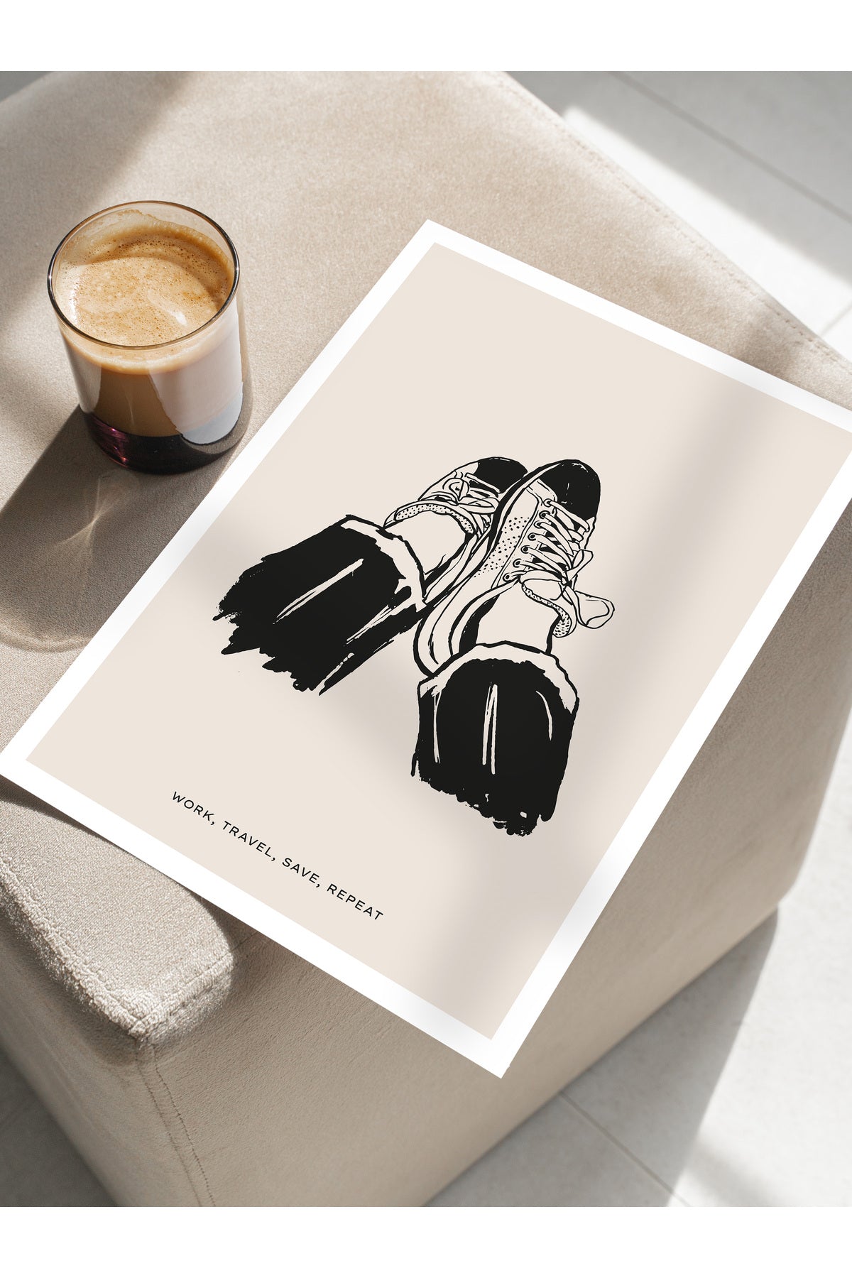 Gezi Çizim Temalı Duvar Posteri, Estetik Çerçevesiz Poster - Yatak Odası, Salon, Mutfak Duvar Dekoru