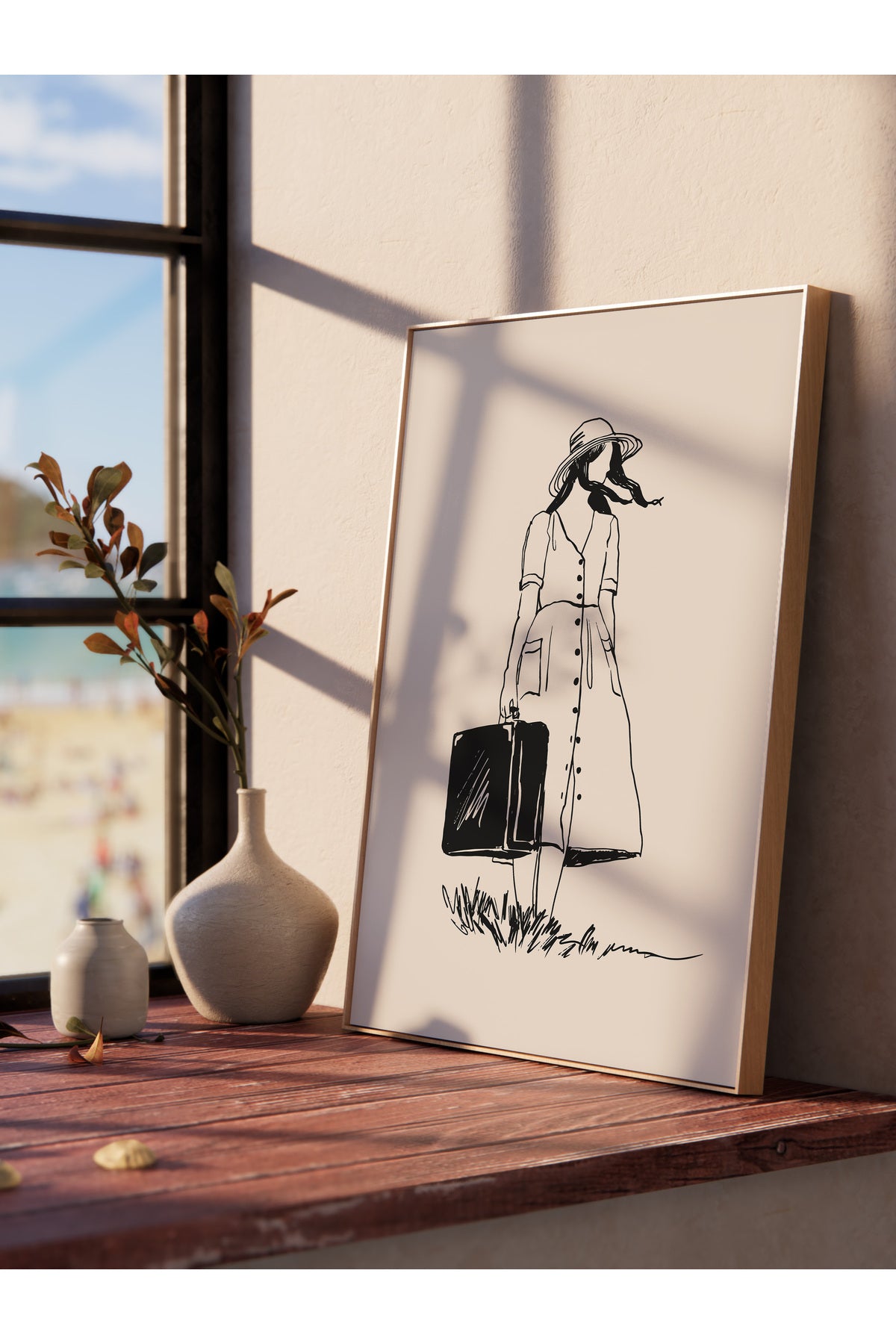 Gezi Çizim Temalı Duvar Posteri, Estetik Çerçevesiz Poster - Yatak Odası, Salon, Mutfak Duvar Dekoru