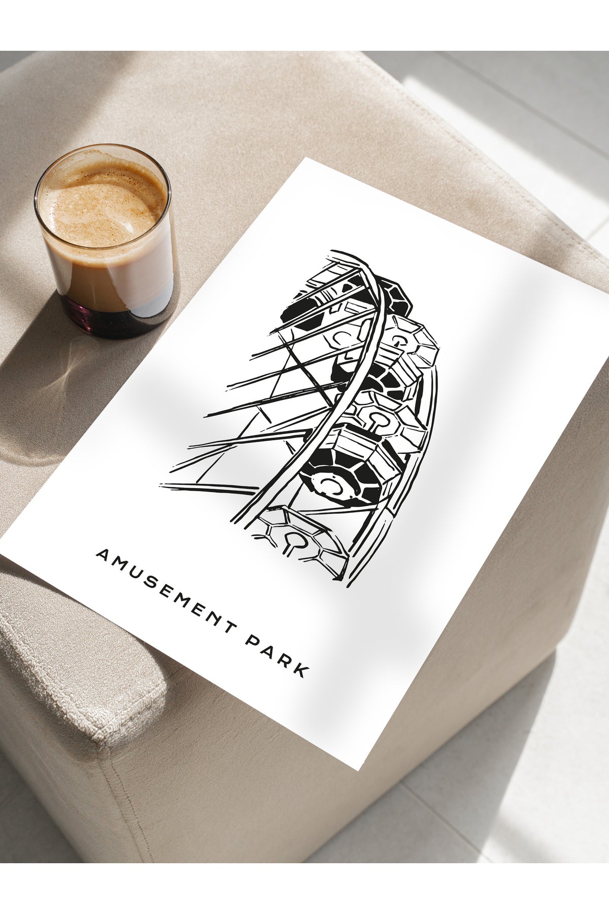 Gezi Çizim Temalı Duvar Posteri, Estetik Çerçevesiz Poster - Yatak Odası, Salon, Mutfak Duvar Dekoru