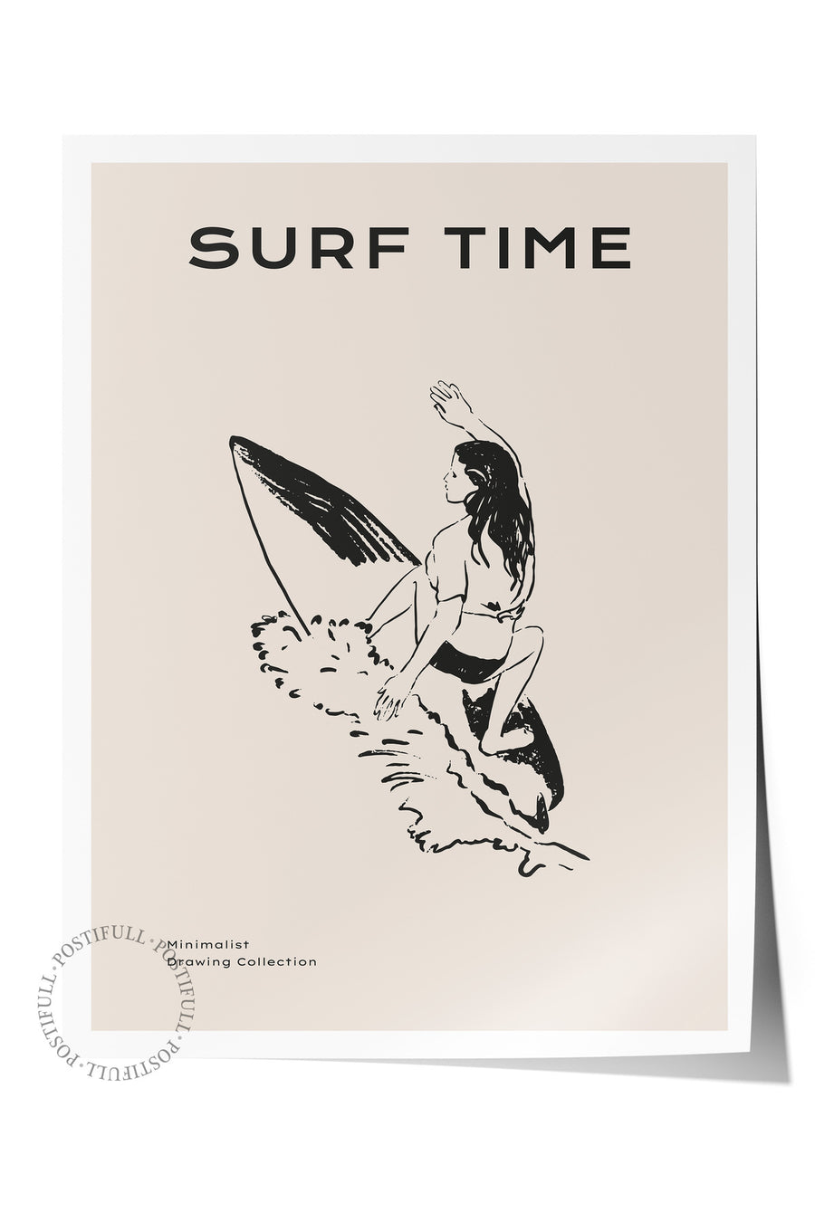 Farklı Tonlarda SURF TIME Minimalist Yaz Çerçevesiz Poster