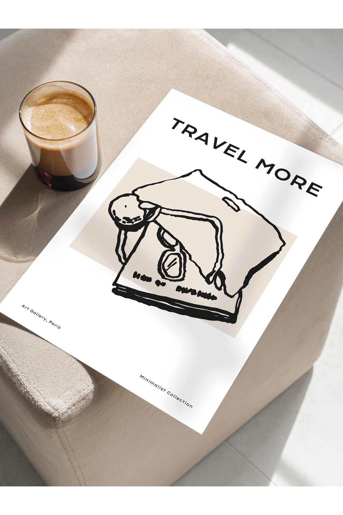 Gezi Çizim Temalı Duvar Posteri, Estetik Çerçevesiz Poster - Yatak Odası, Salon, Mutfak Duvar Dekoru