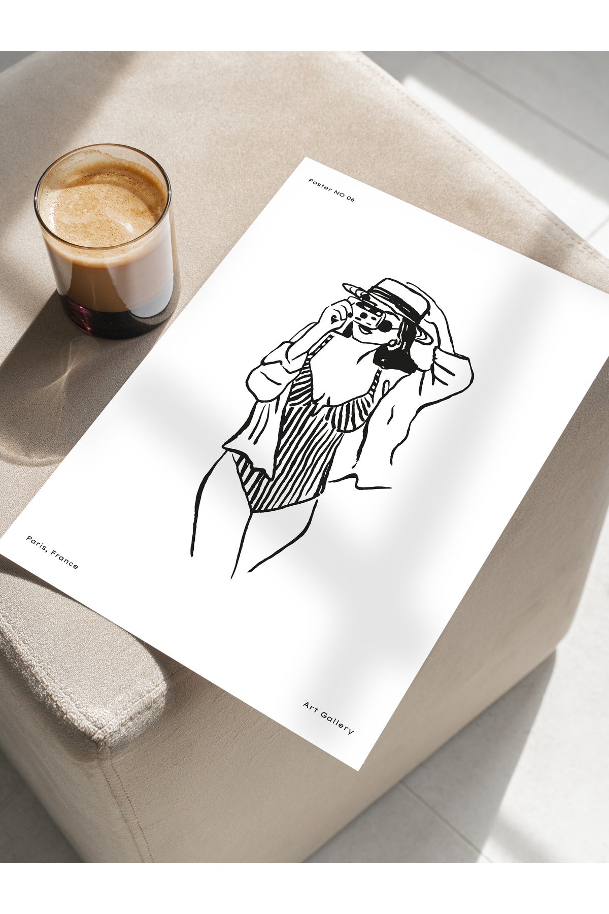 Gezi Çizim Temalı Duvar Posteri, Estetik Çerçevesiz Poster - Yatak Odası, Salon, Mutfak Duvar Dekoru