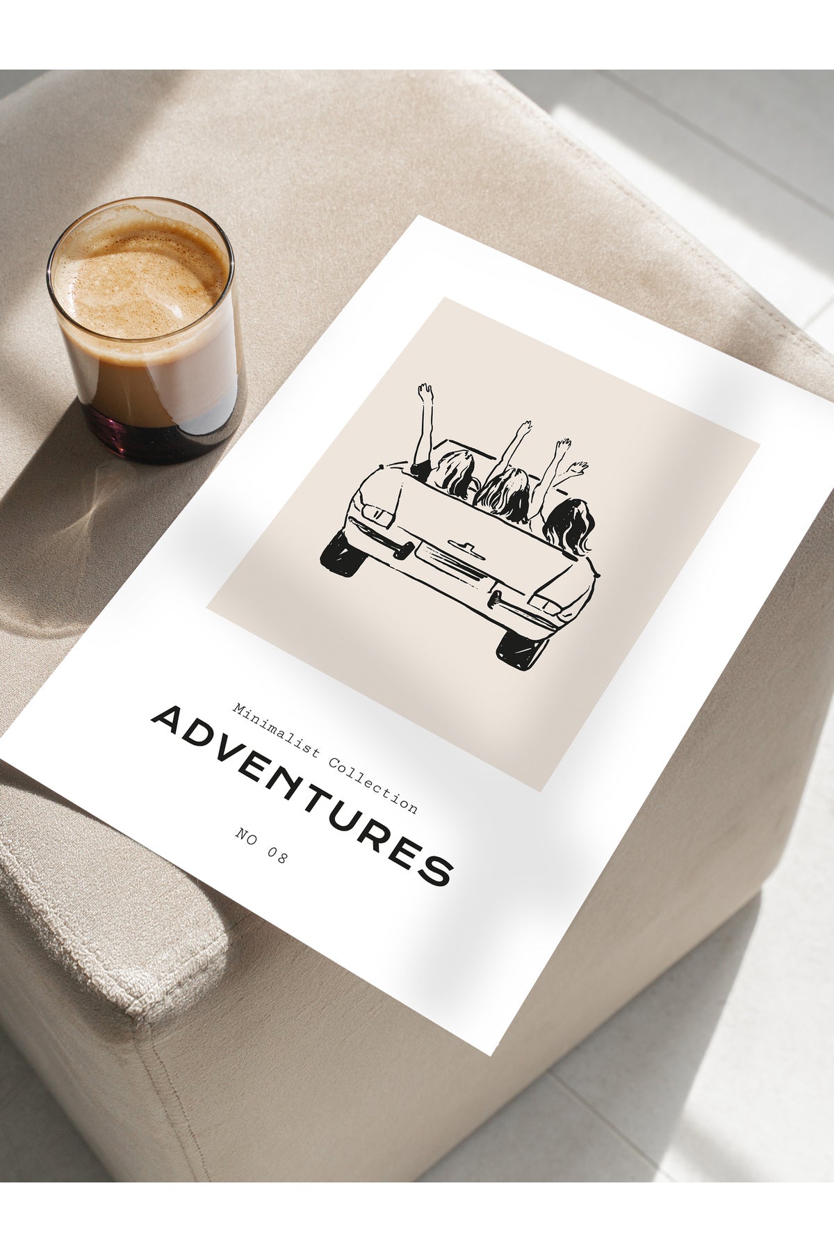 Gezi Çizim Temalı Duvar Posteri, Estetik Çerçevesiz Poster - Yatak Odası, Salon, Mutfak Duvar Dekoru