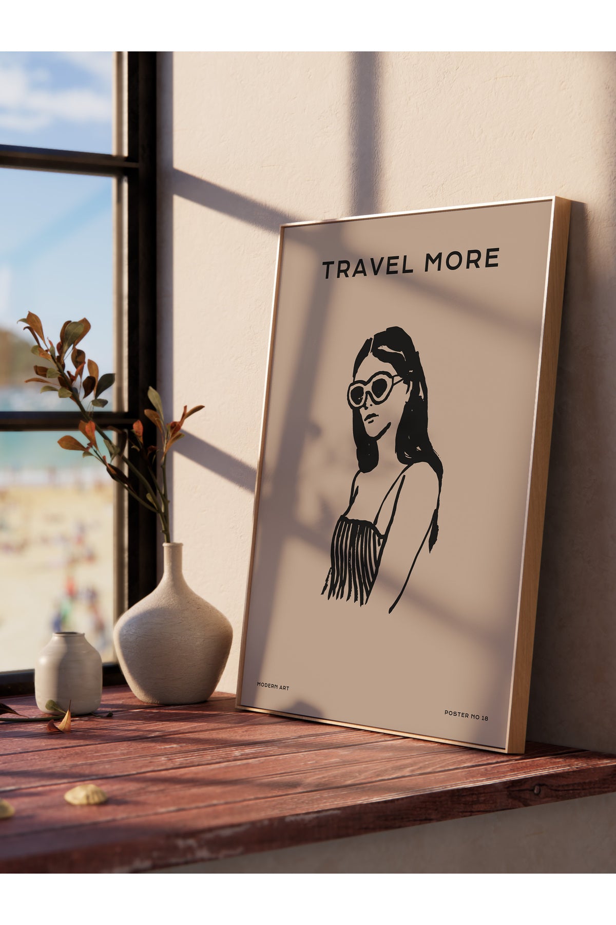 Gezi Çizim Temalı Duvar Posteri, Estetik Çerçevesiz Poster - Yatak Odası, Salon, Mutfak Duvar Dekoru