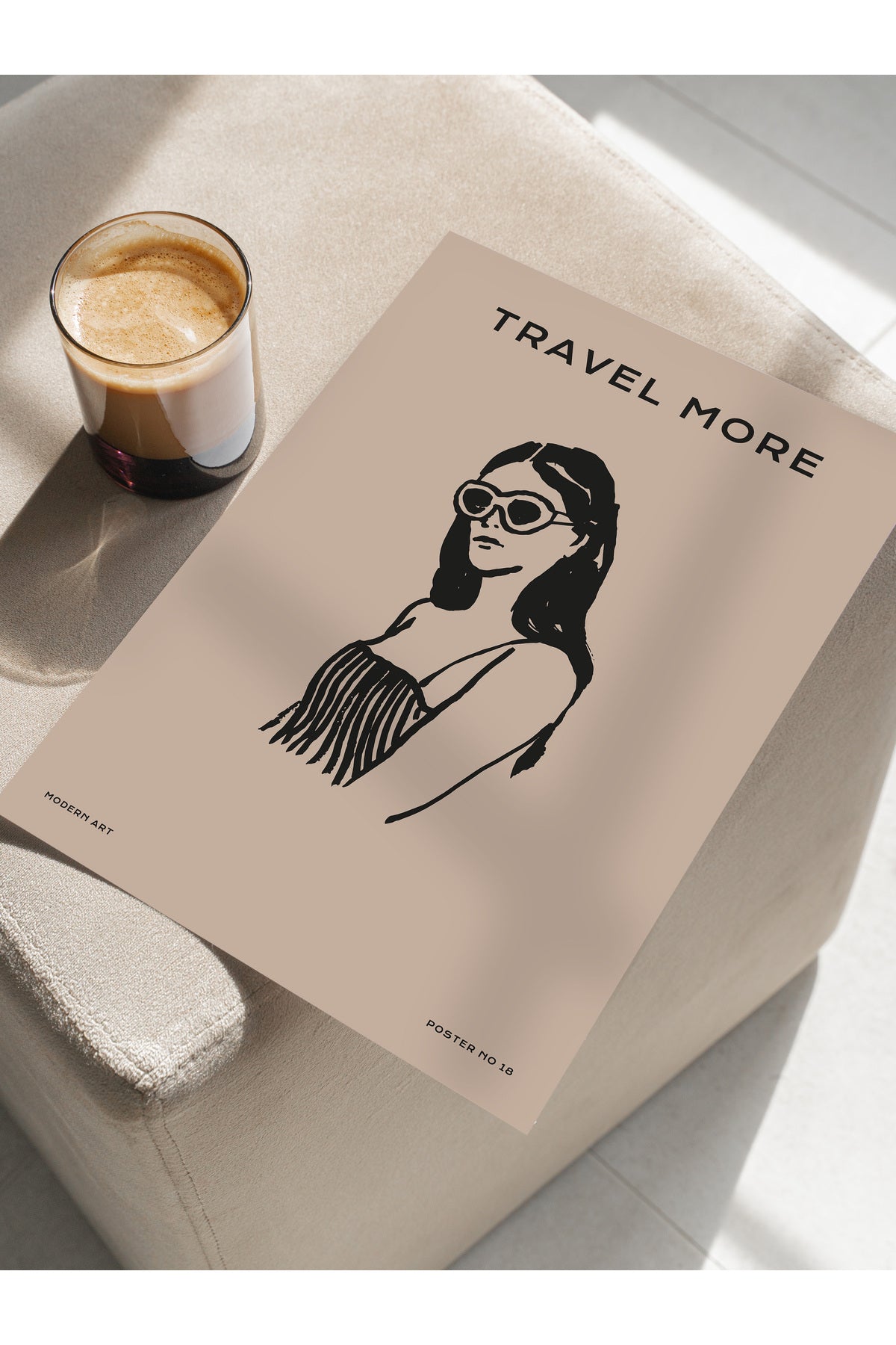 Gezi Çizim Temalı Duvar Posteri, Estetik Çerçevesiz Poster - Yatak Odası, Salon, Mutfak Duvar Dekoru