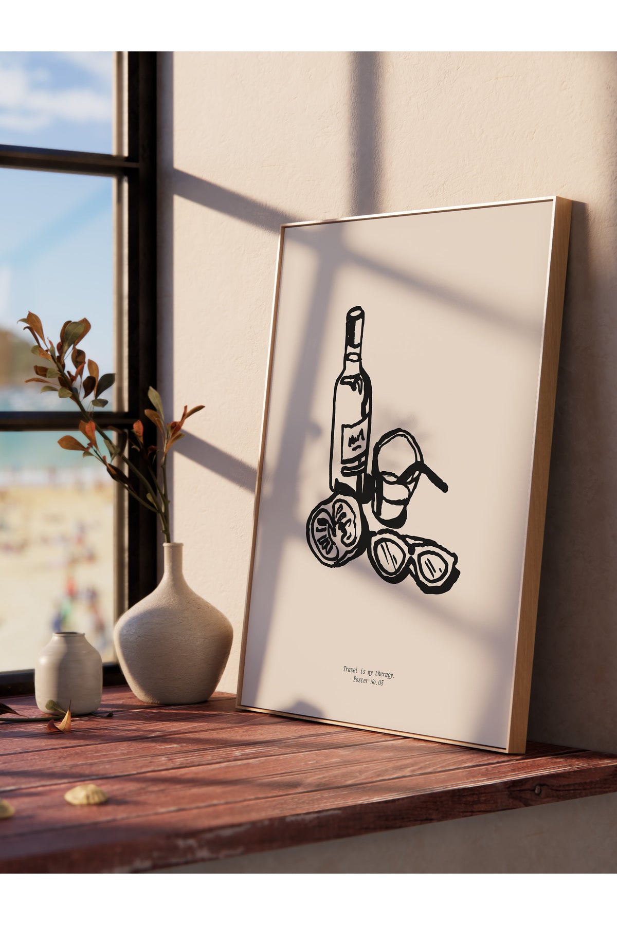 Gezi Çizim Temalı Duvar Posteri, Estetik Çerçevesiz Poster - Yatak Odası, Salon, Mutfak Duvar Dekoru