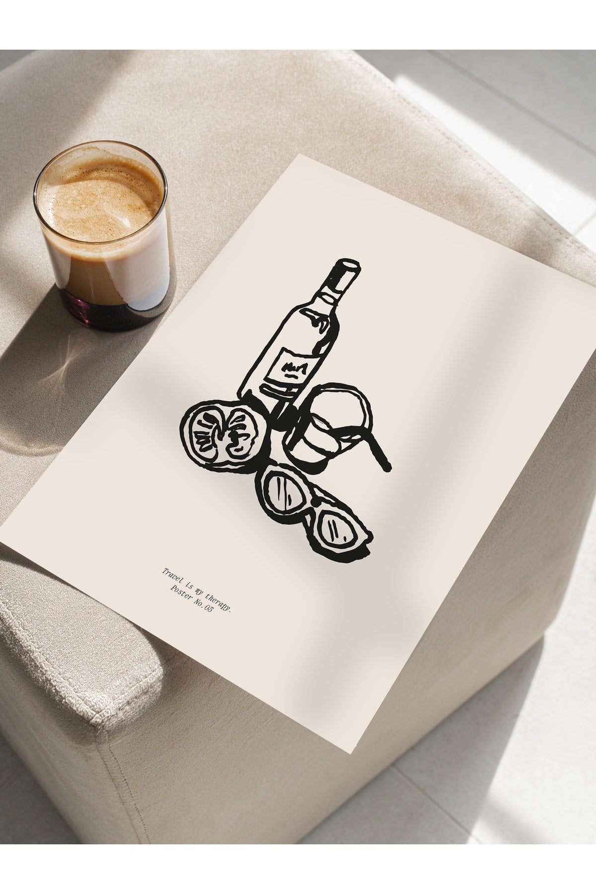 Gezi Çizim Temalı Duvar Posteri, Estetik Çerçevesiz Poster - Yatak Odası, Salon, Mutfak Duvar Dekoru