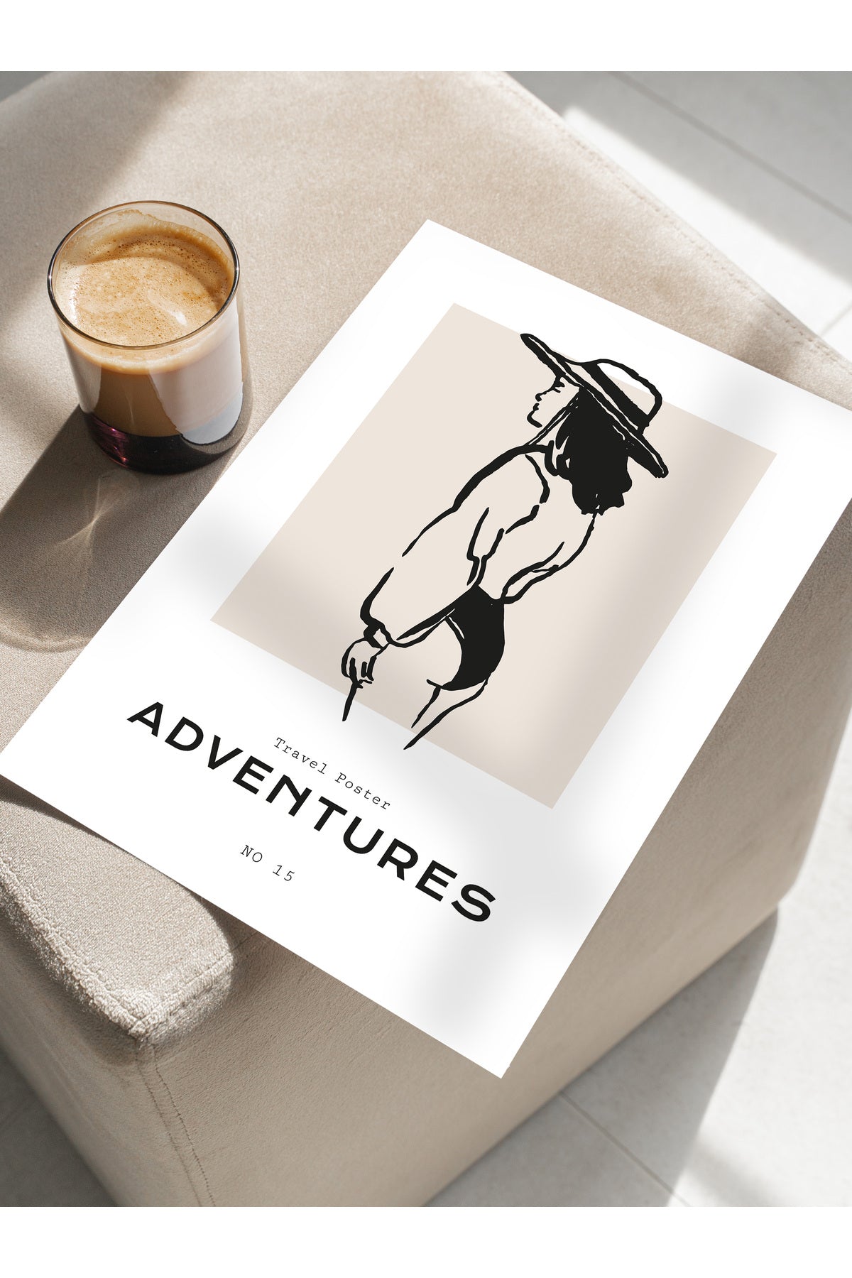 Gezi Çizim Temalı Duvar Posteri, Estetik Çerçevesiz Poster - Yatak Odası, Salon, Mutfak Duvar Dekoru