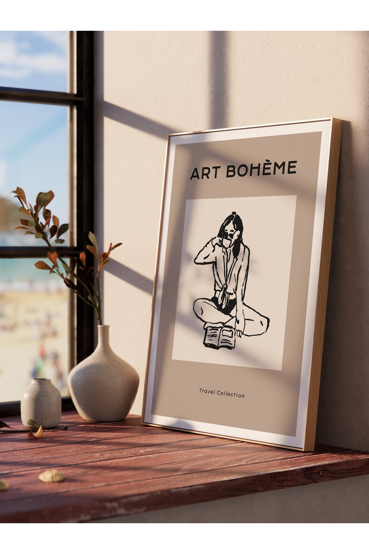 Gezi Çizim Temalı Duvar Posteri, Estetik Çerçevesiz Poster - Yatak Odası, Salon, Mutfak Duvar Dekoru