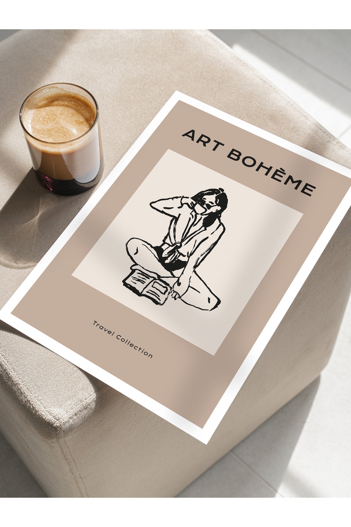 Gezi Çizim Temalı Duvar Posteri, Estetik Çerçevesiz Poster - Yatak Odası, Salon, Mutfak Duvar Dekoru