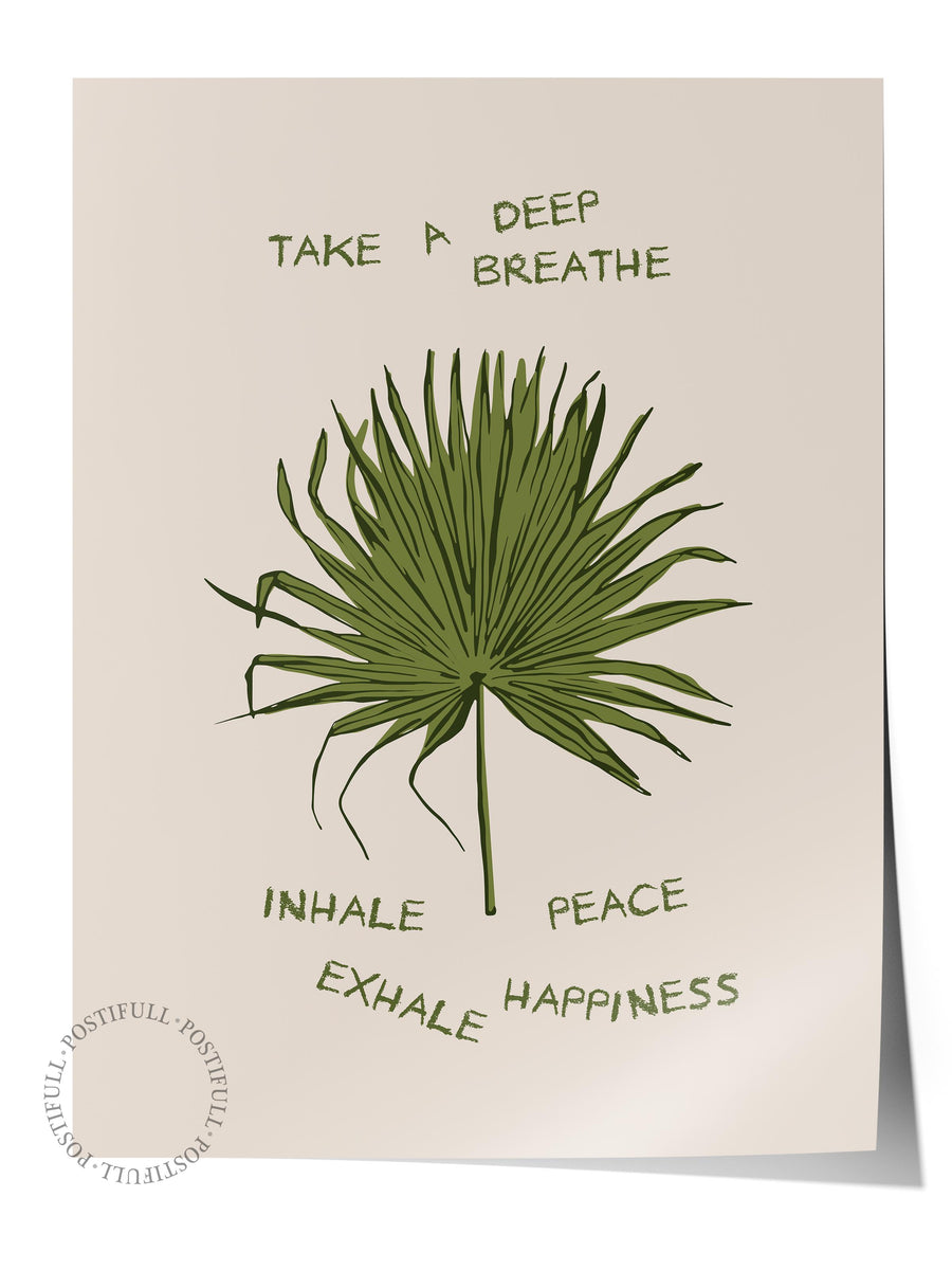 TAKE A DEEP BREATHE Minimalist Yaz Çerçevesiz Poster