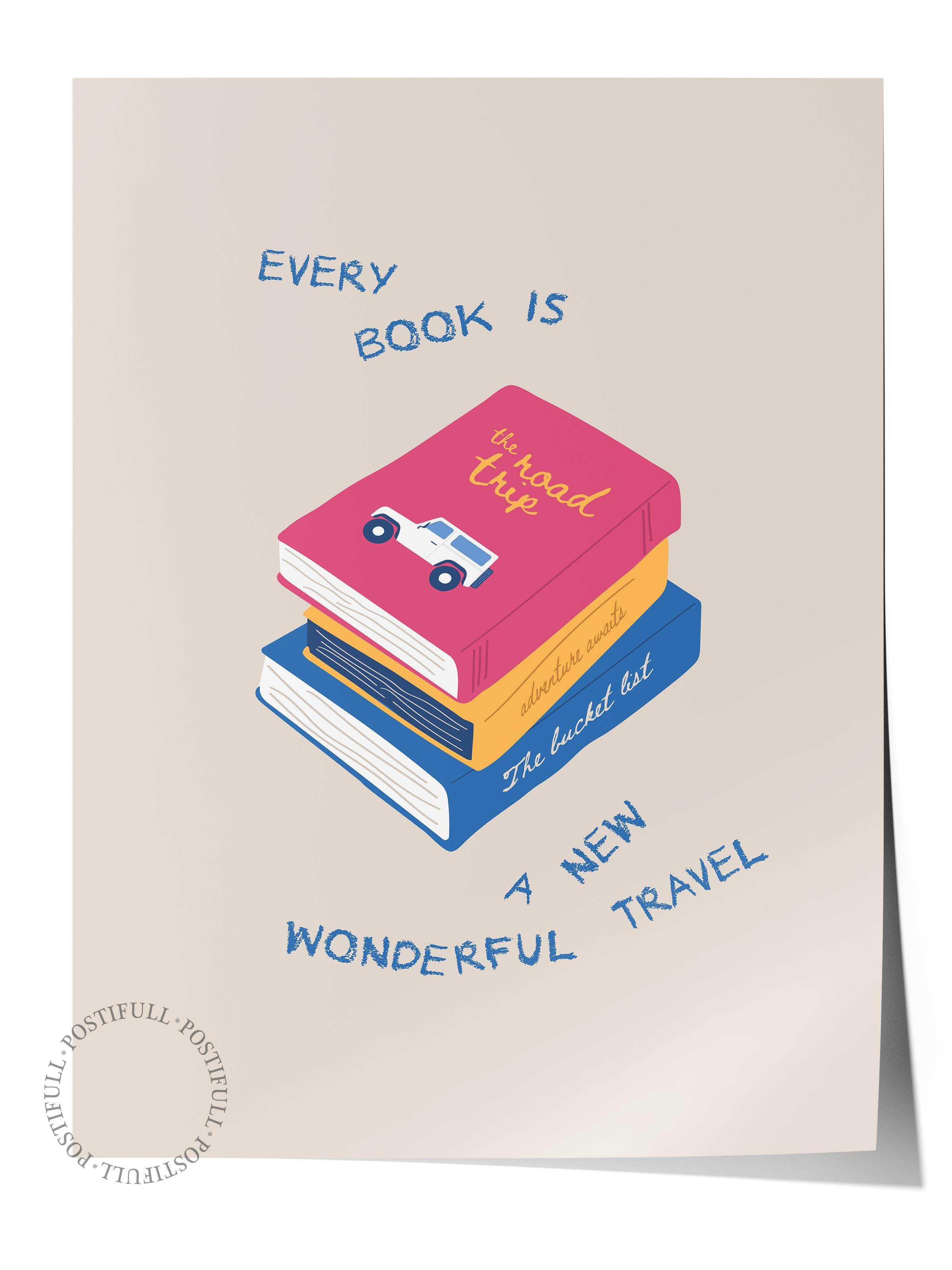 Gezi Çizim Temalı Duvar Posteri, Estetik Çerçevesiz Poster - Yatak Odası, Salon, Mutfak Duvar Dekoru