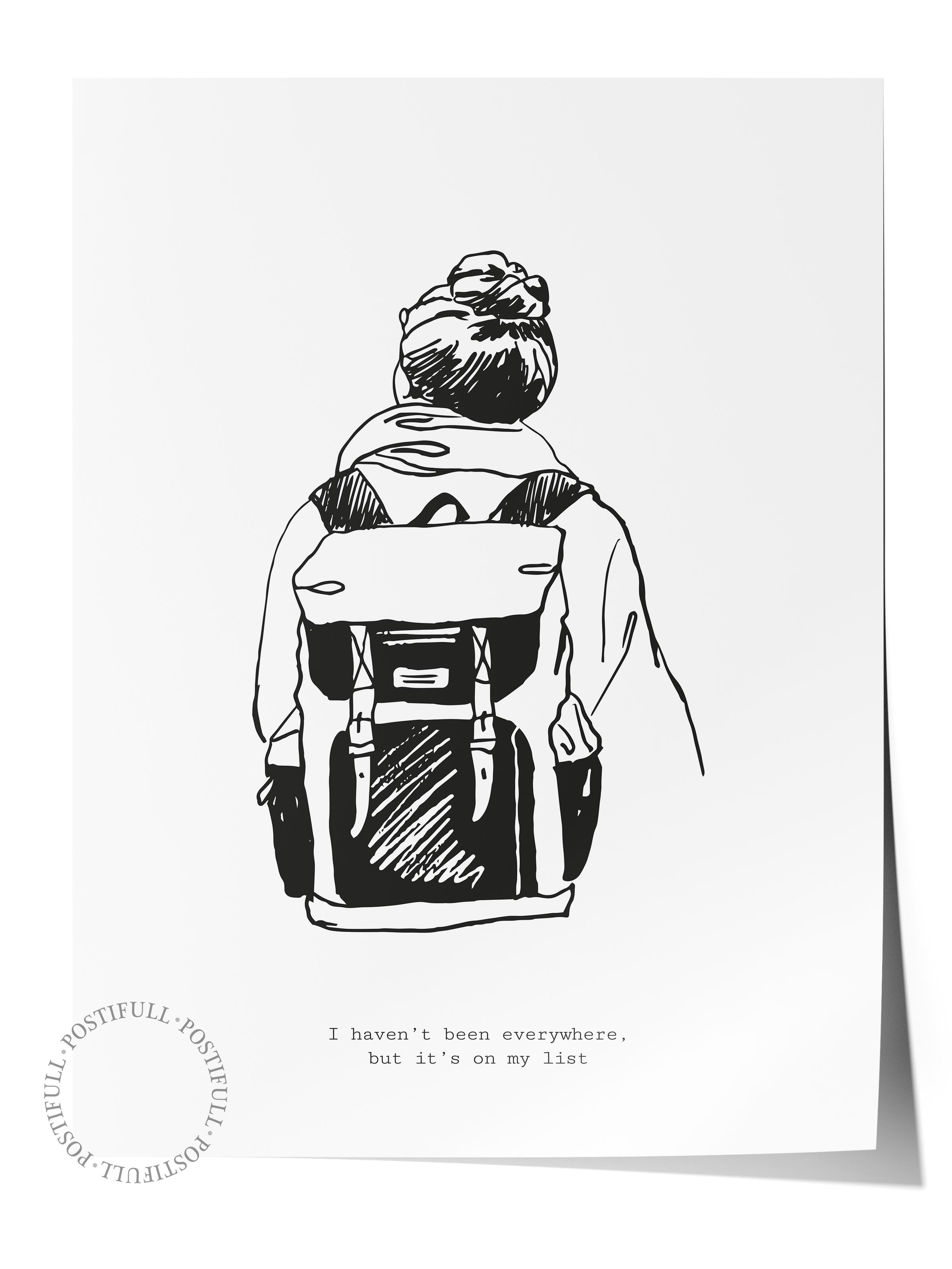 Gezi Çizim Temalı Duvar Posteri, Estetik Çerçevesiz Poster - Yatak Odası, Salon, Mutfak Duvar Dekoru