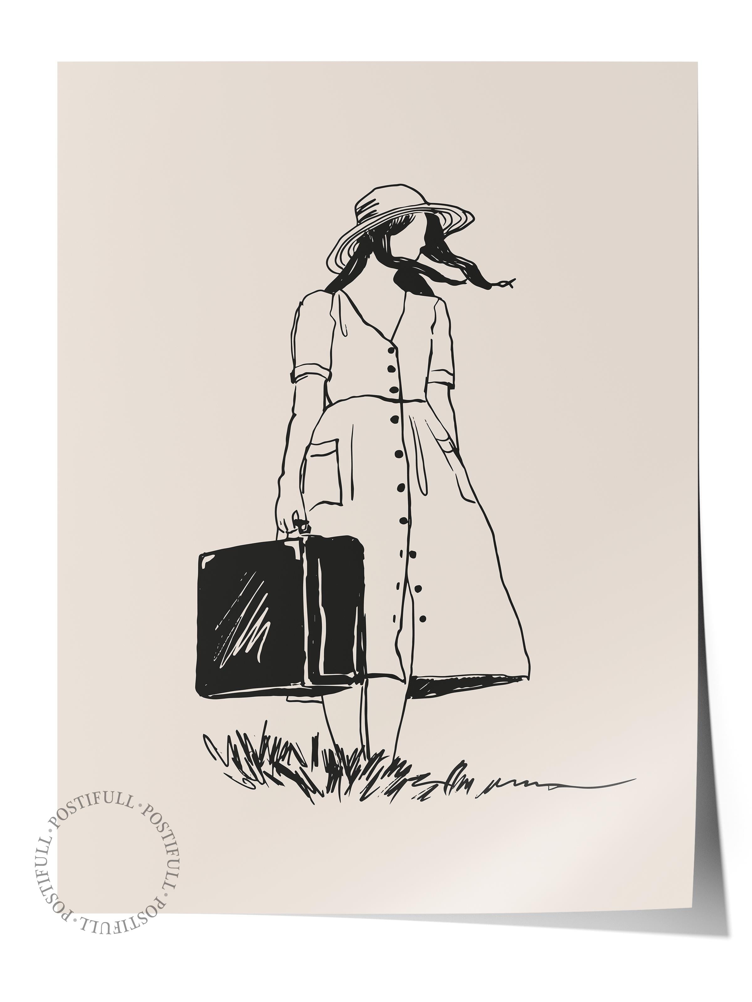 Gezi Çizim Temalı Duvar Posteri, Estetik Çerçevesiz Poster - Yatak Odası, Salon, Mutfak Duvar Dekoru