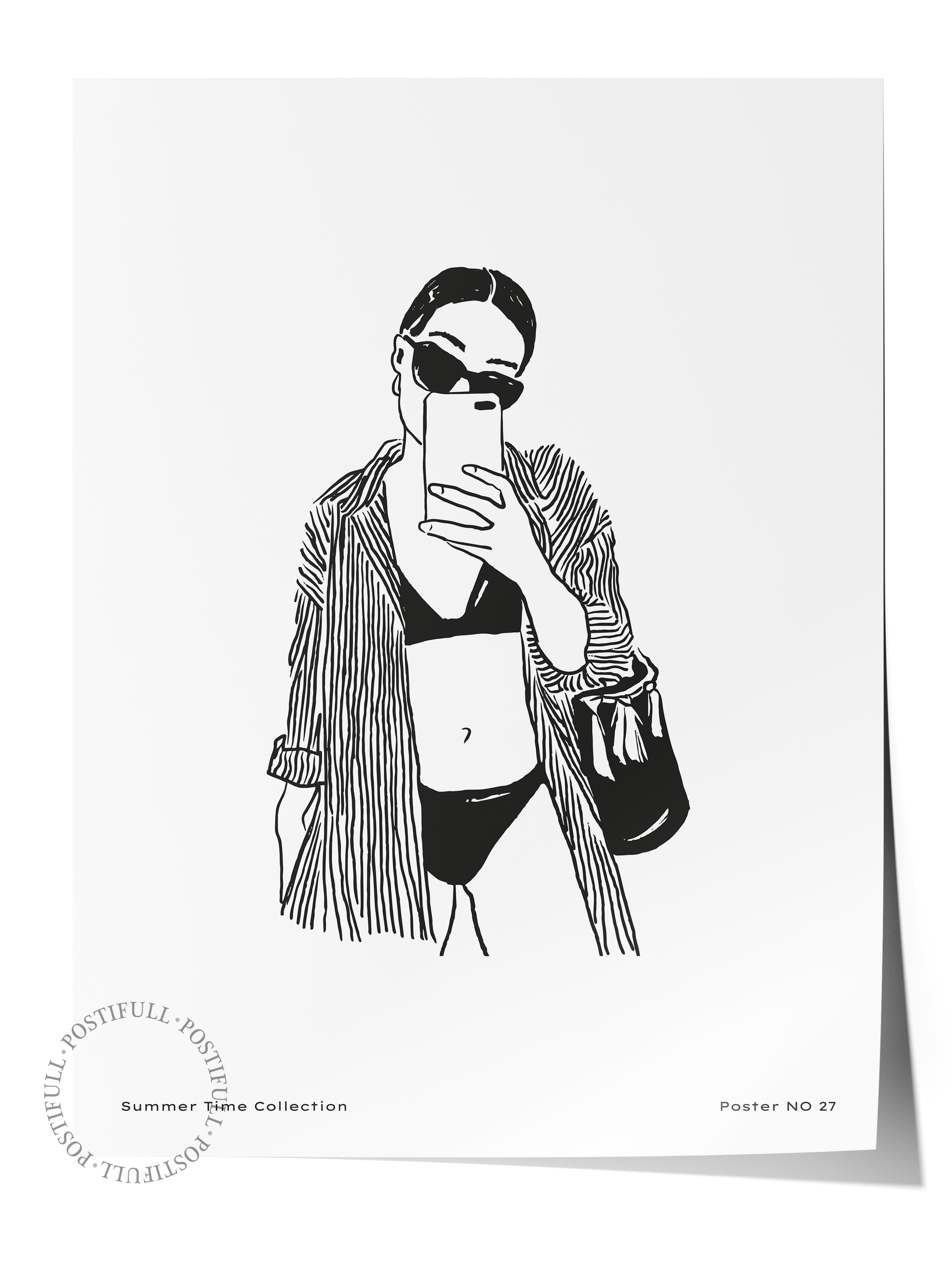 Gezi Çizim Temalı Duvar Posteri, Estetik Çerçevesiz Poster - Yatak Odası, Salon, Mutfak Duvar Dekoru