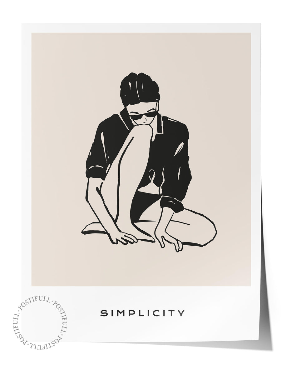 Farklı Tonlarda SIMPLICITY Minimalist Yaz Çerçevesiz Poster