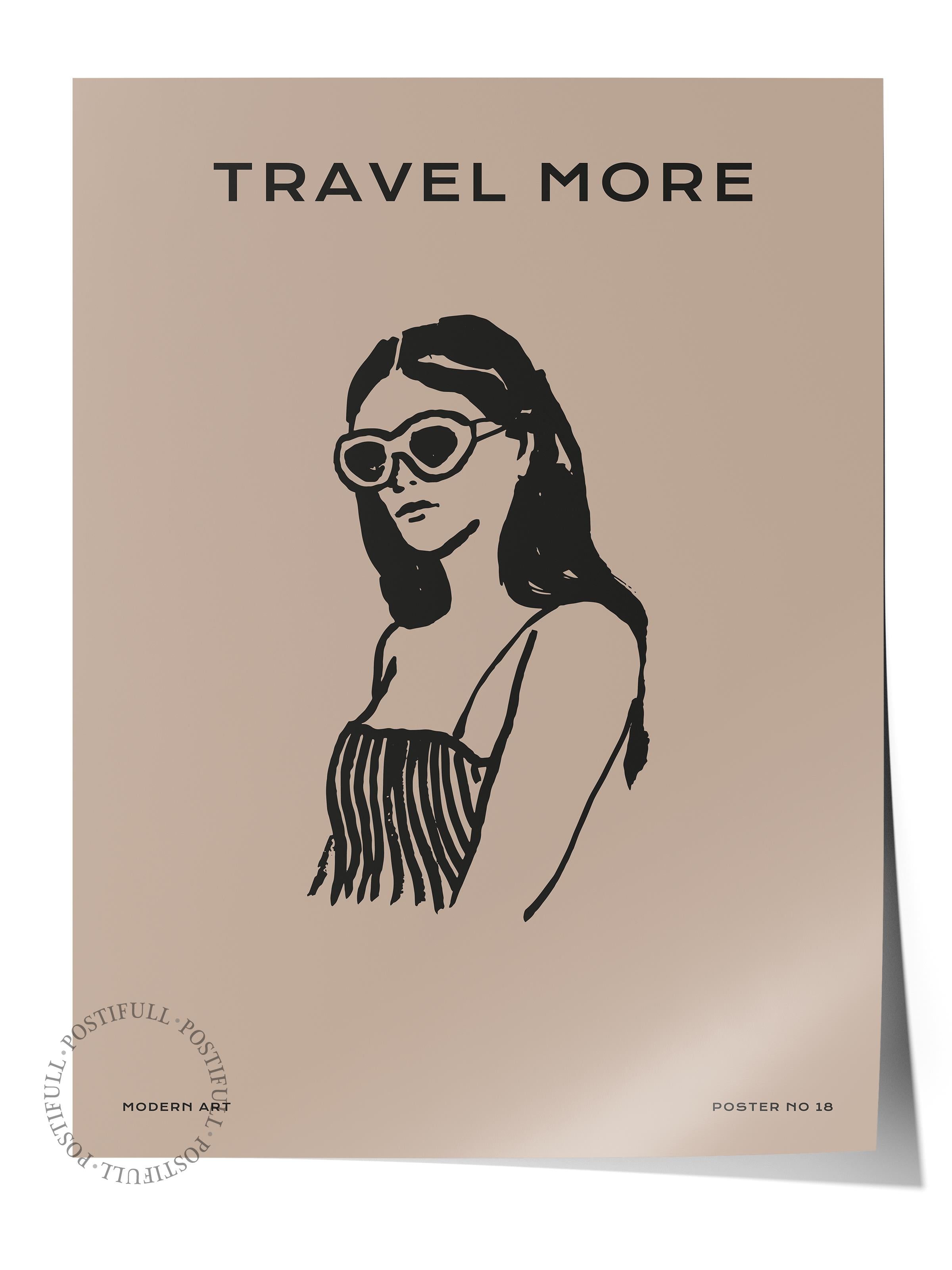 Gezi Çizim Temalı Duvar Posteri, Estetik Çerçevesiz Poster - Yatak Odası, Salon, Mutfak Duvar Dekoru