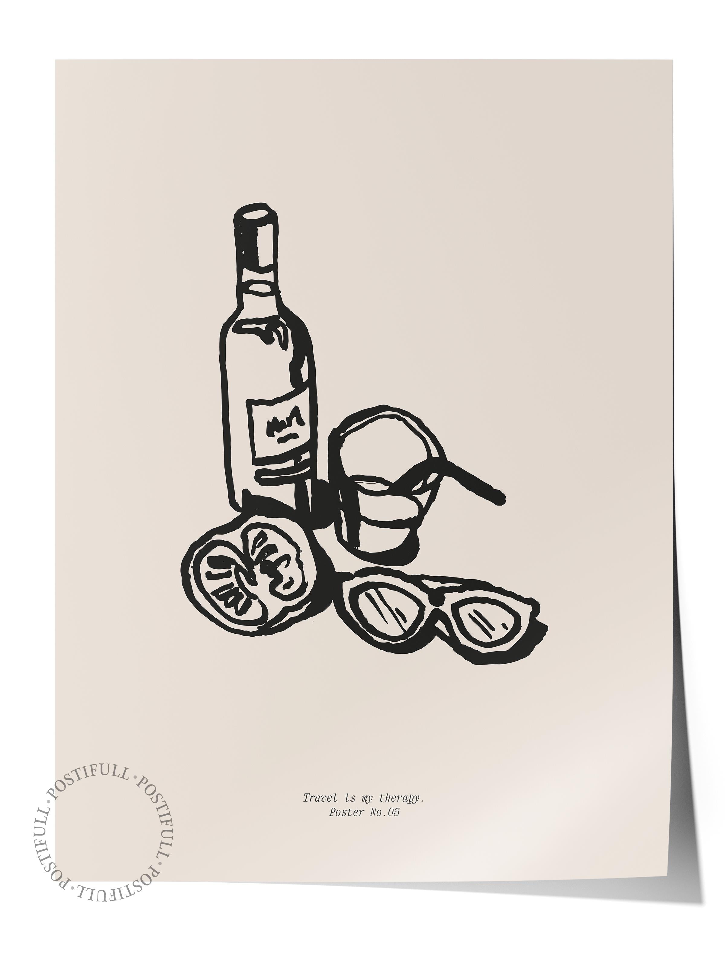 Gezi Çizim Temalı Duvar Posteri, Estetik Çerçevesiz Poster - Yatak Odası, Salon, Mutfak Duvar Dekoru