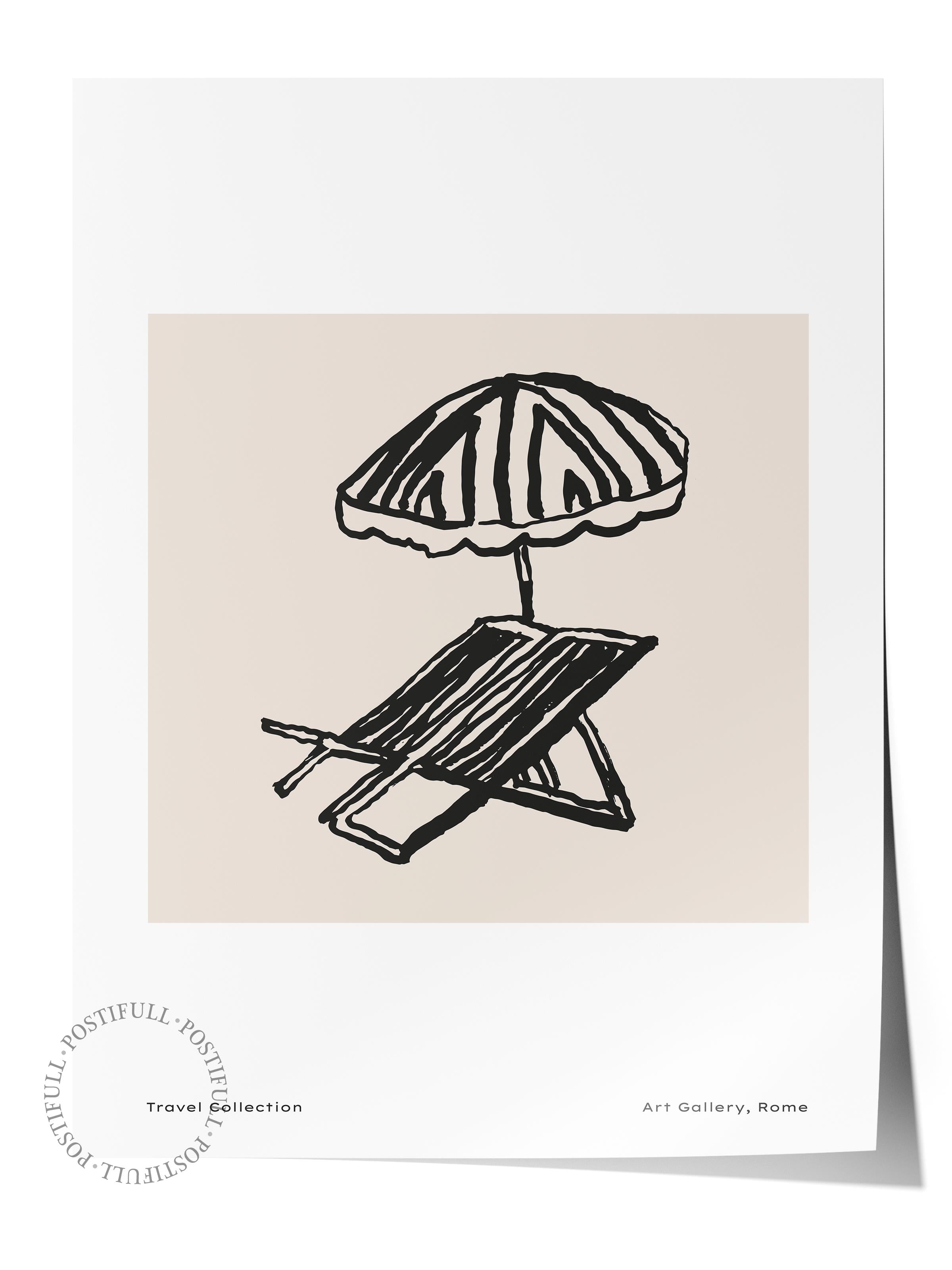 Gezi Çizim Temalı Duvar Posteri, Estetik Çerçevesiz Poster - Yatak Odası, Salon, Mutfak Duvar Dekoru