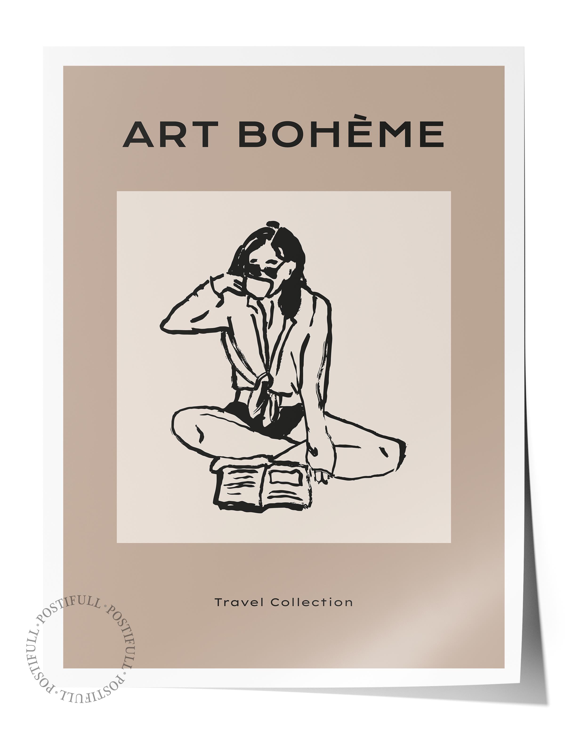 Gezi Çizim Temalı Duvar Posteri, Estetik Çerçevesiz Poster - Yatak Odası, Salon, Mutfak Duvar Dekoru