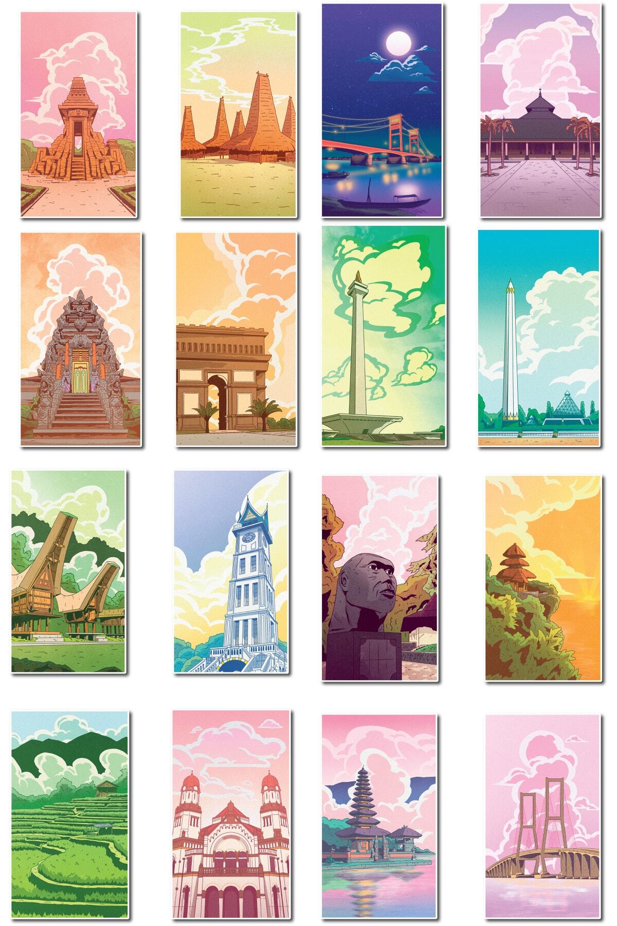 Gezi Temalı Sticker Seti - 16 Adet Etiket Seti- Telefon, Tablet, Defter Laptop Uyumlu Etiket