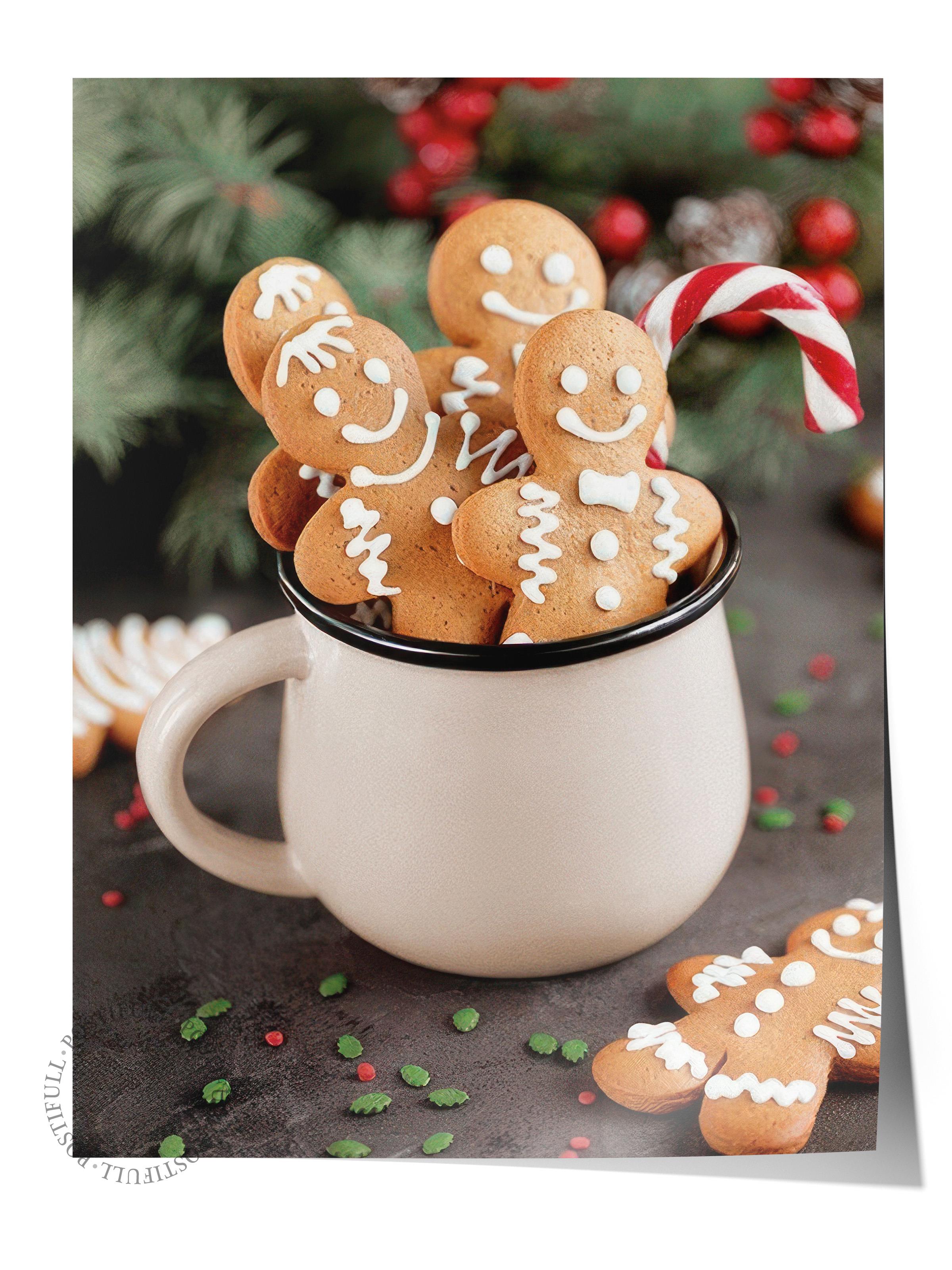 Gingerbread Cookies Poster, Çerçevesiz Duvar Posteri, Yılbaşı Duvar Tablosu Comfort Serisi NO:108515