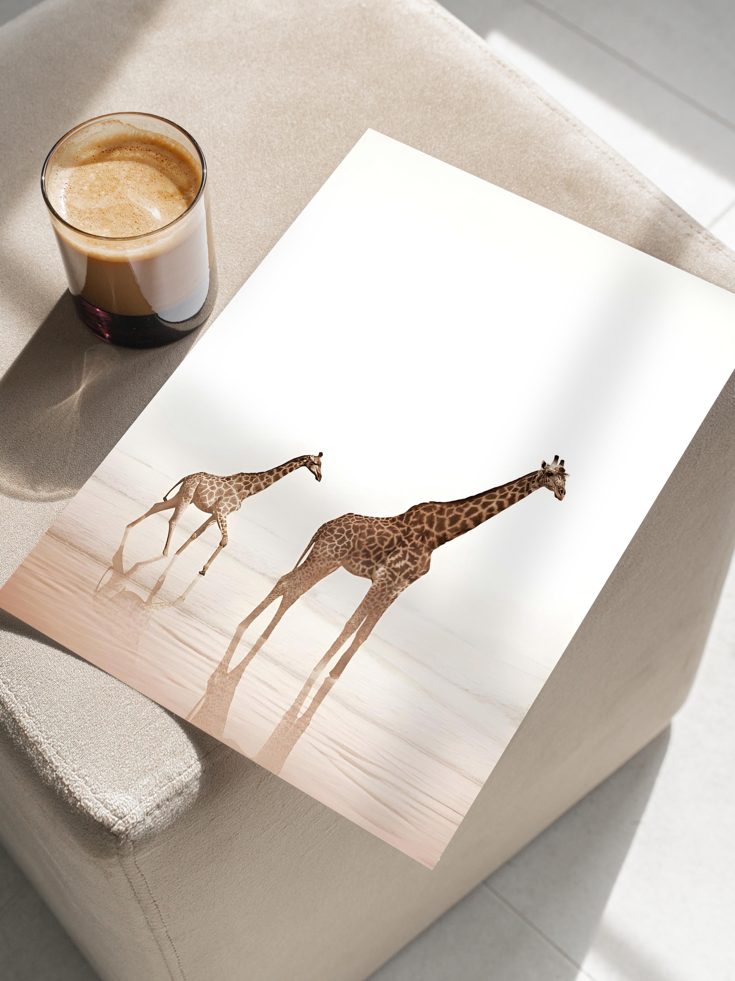 Giraffes by the dessert Poster, Dikey Duvar Tablosu Comfort Serisi NO:108345