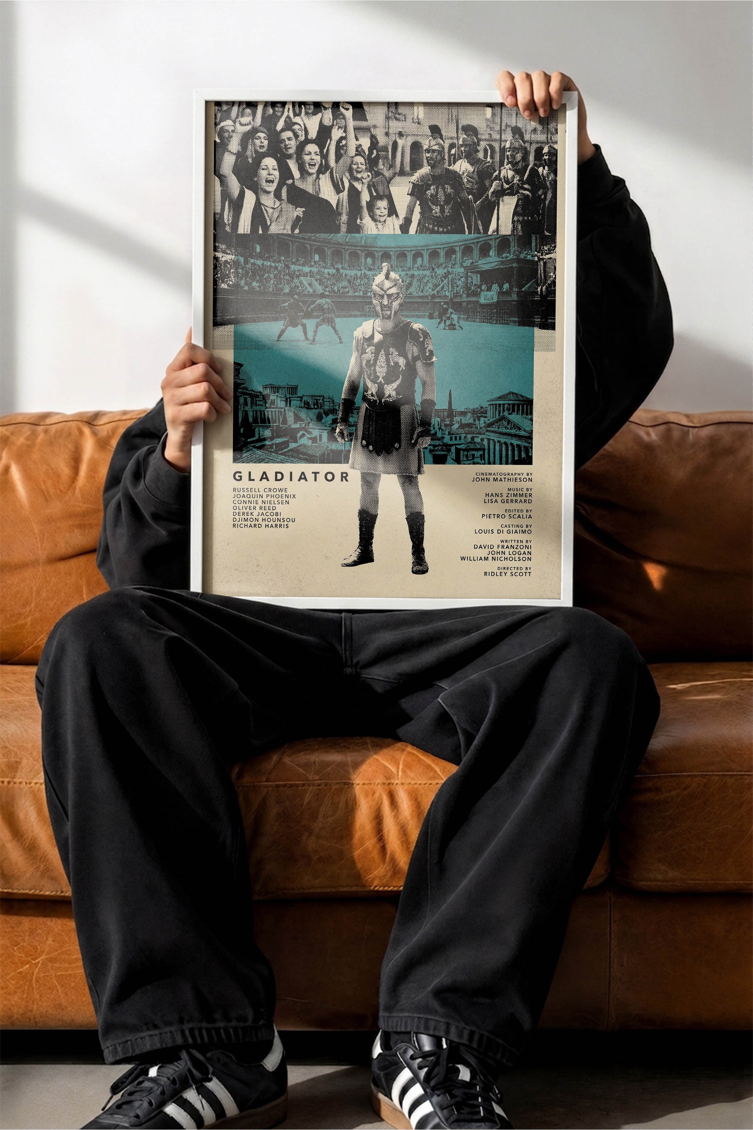 Gladiator Beyaz Çerçeveli Poster, Sinema ve Dizi Tablo, Film Dizi Afişleri NO:112803