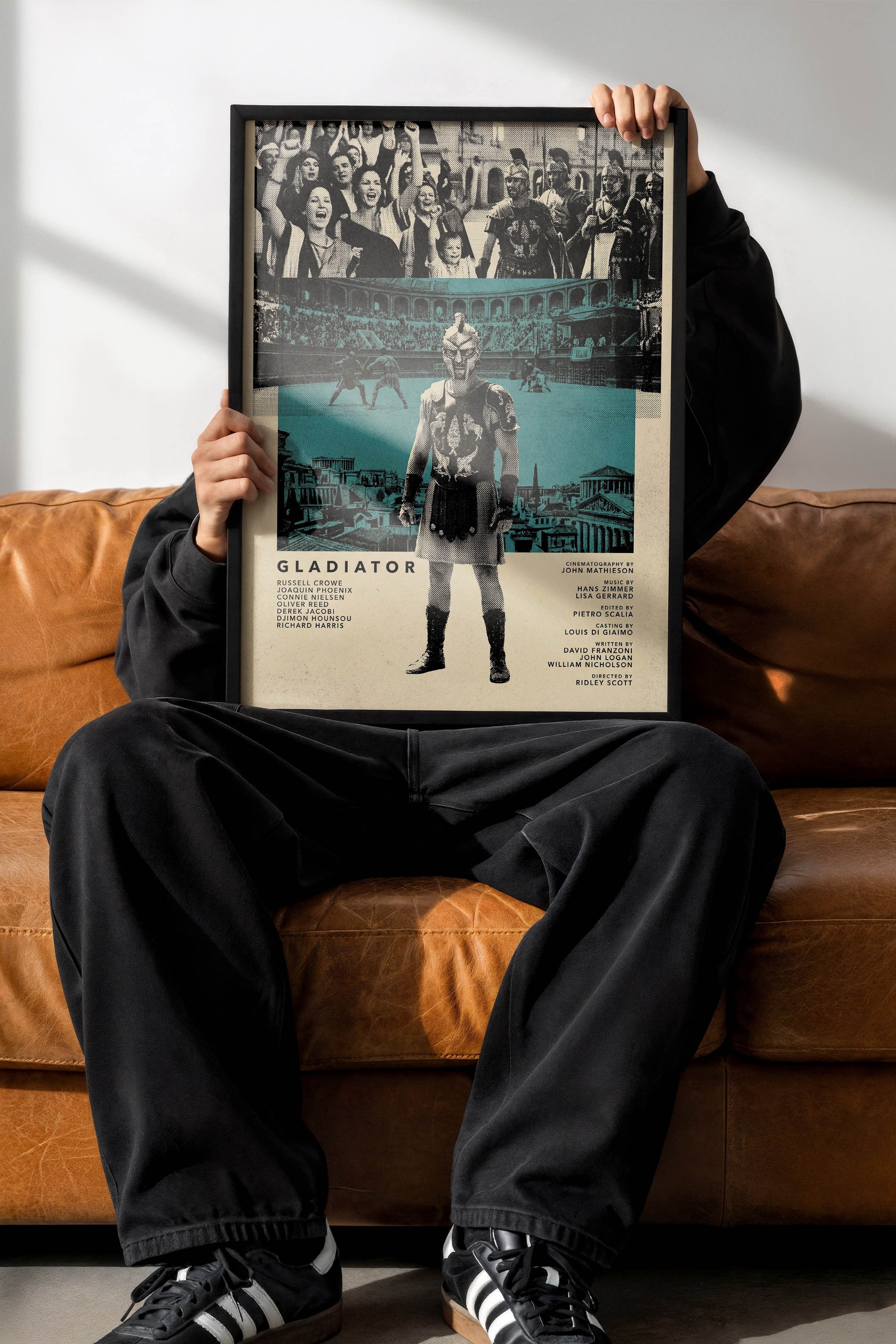 Gladiator Siyah Çerçeveli Poster, Sinema ve Dizi Tablo, Film Dizi Afişleri NO:112803