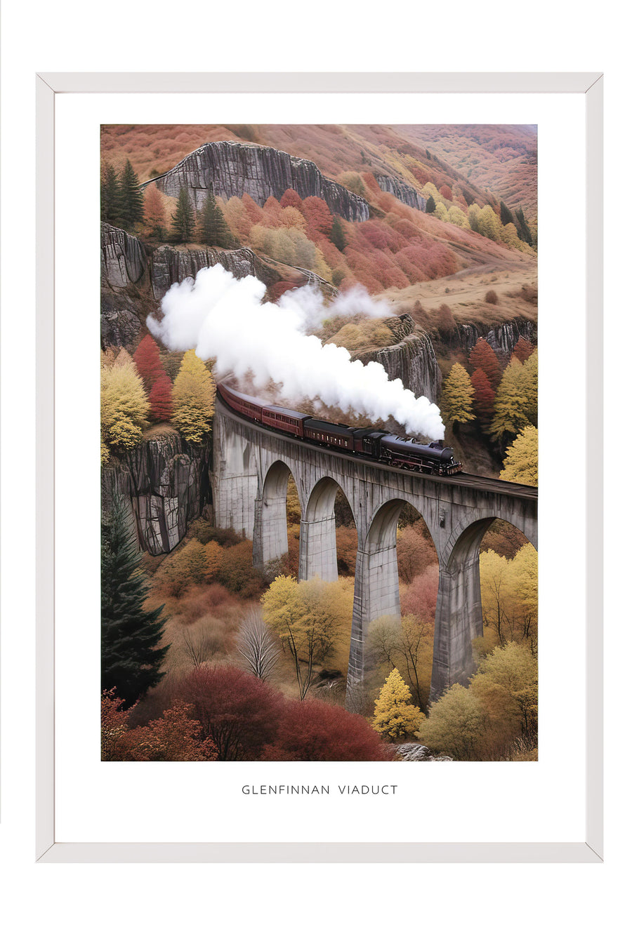 Glenfinnan viaduct Poster – Beyaz Çerçeveli Tablo
