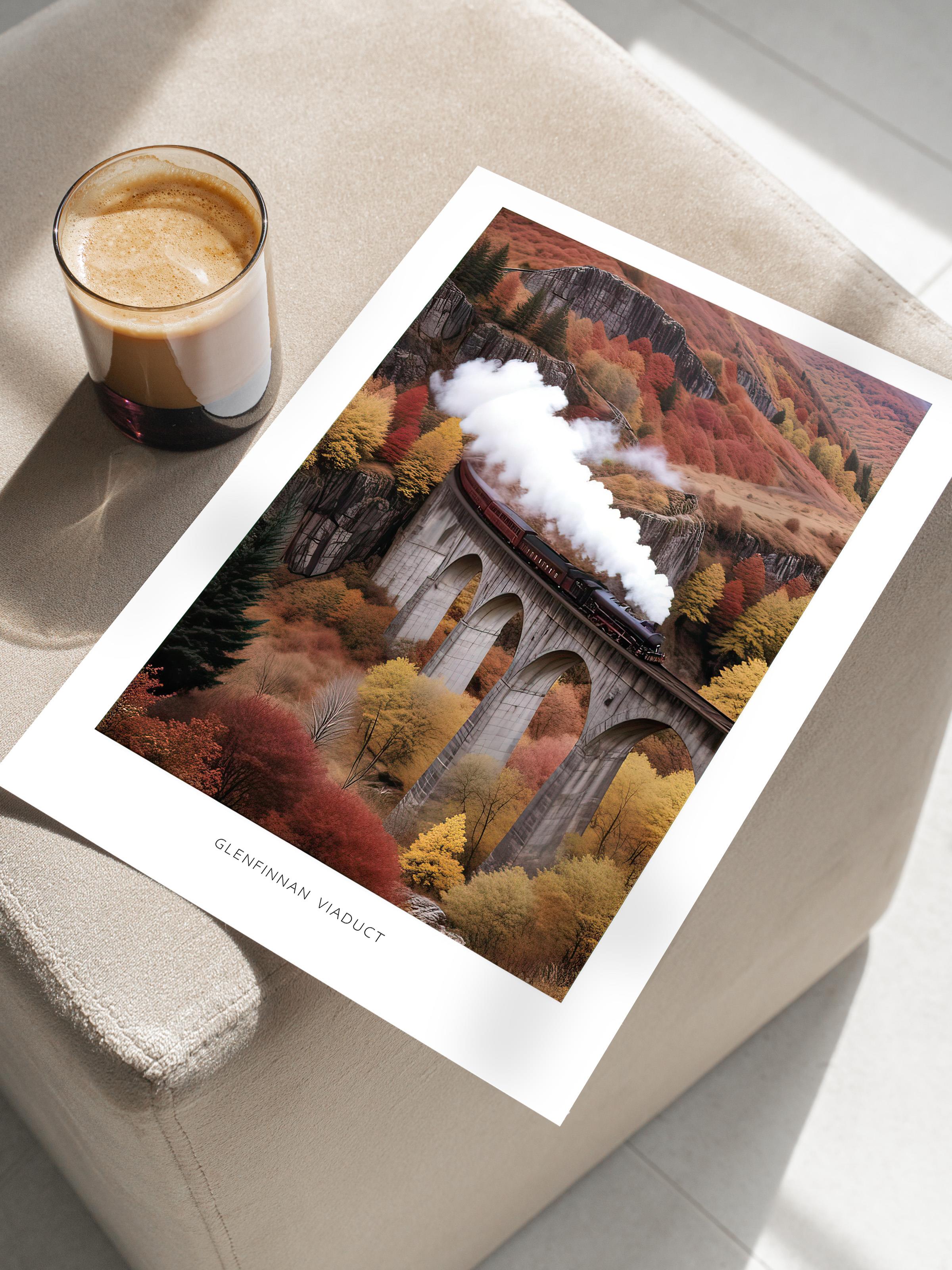 Glenfinnan Viaduct Poster, Çerçevesiz Duvar Posteri, Dikey Duvar Tablosu Comfort Serisi NO:108294