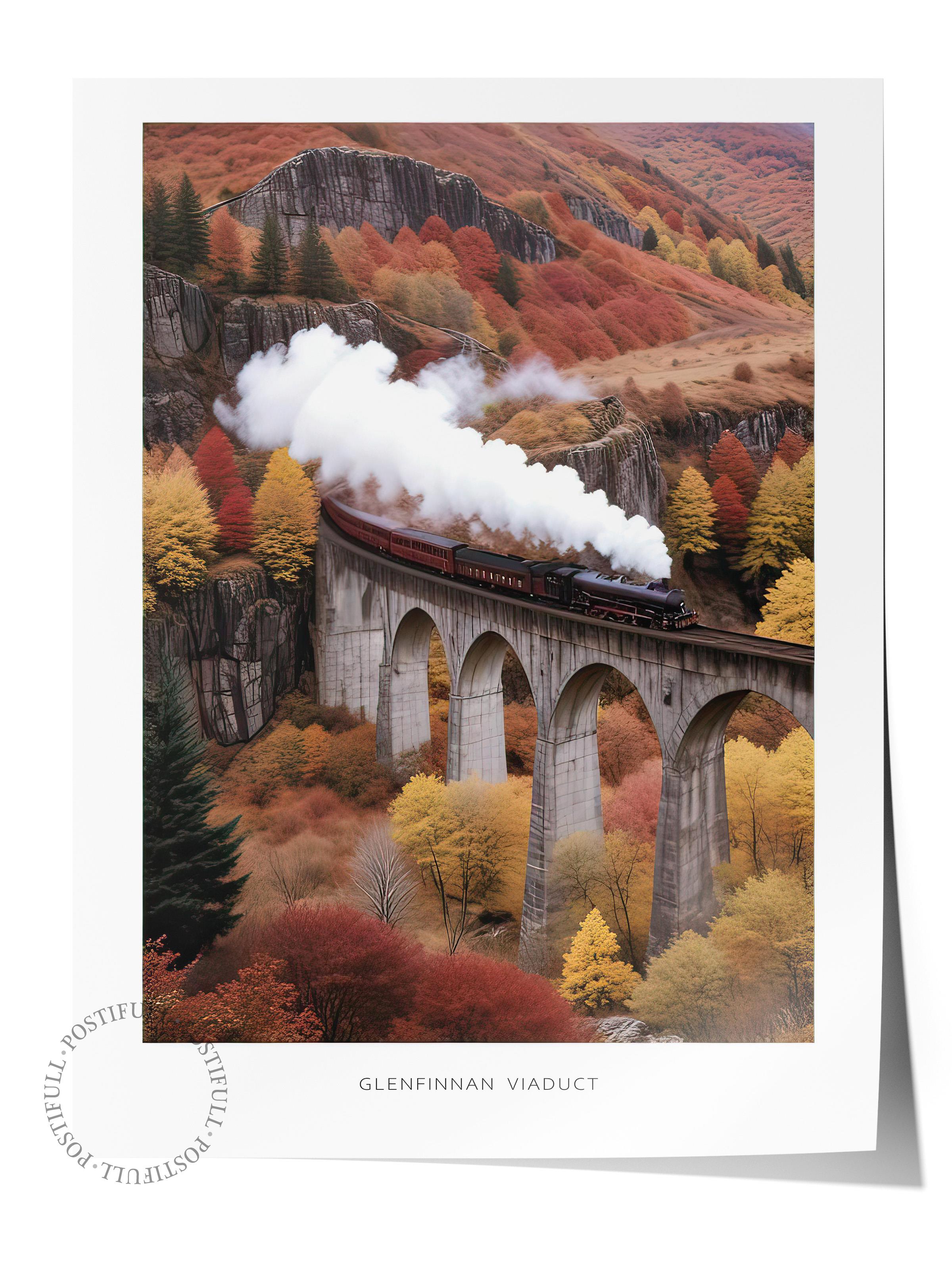 Glenfinnan Viaduct Poster, Çerçevesiz Duvar Posteri, Dikey Duvar Tablosu Comfort Serisi NO:108294