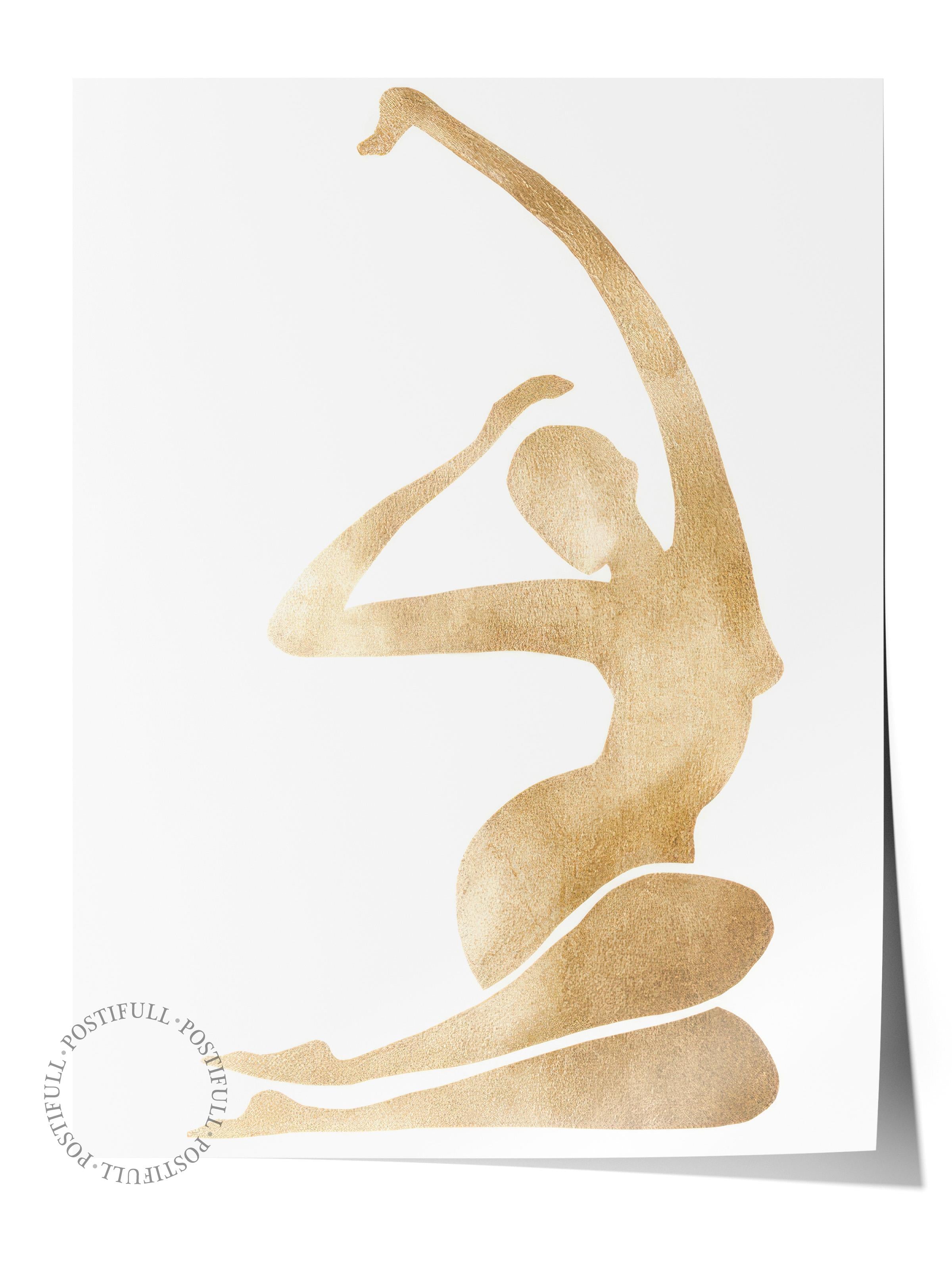 Gold Figure Poster, Çerçevesiz Duvar Posteri, Dikey Duvar Tablosu Comfort Serisi NO:108450