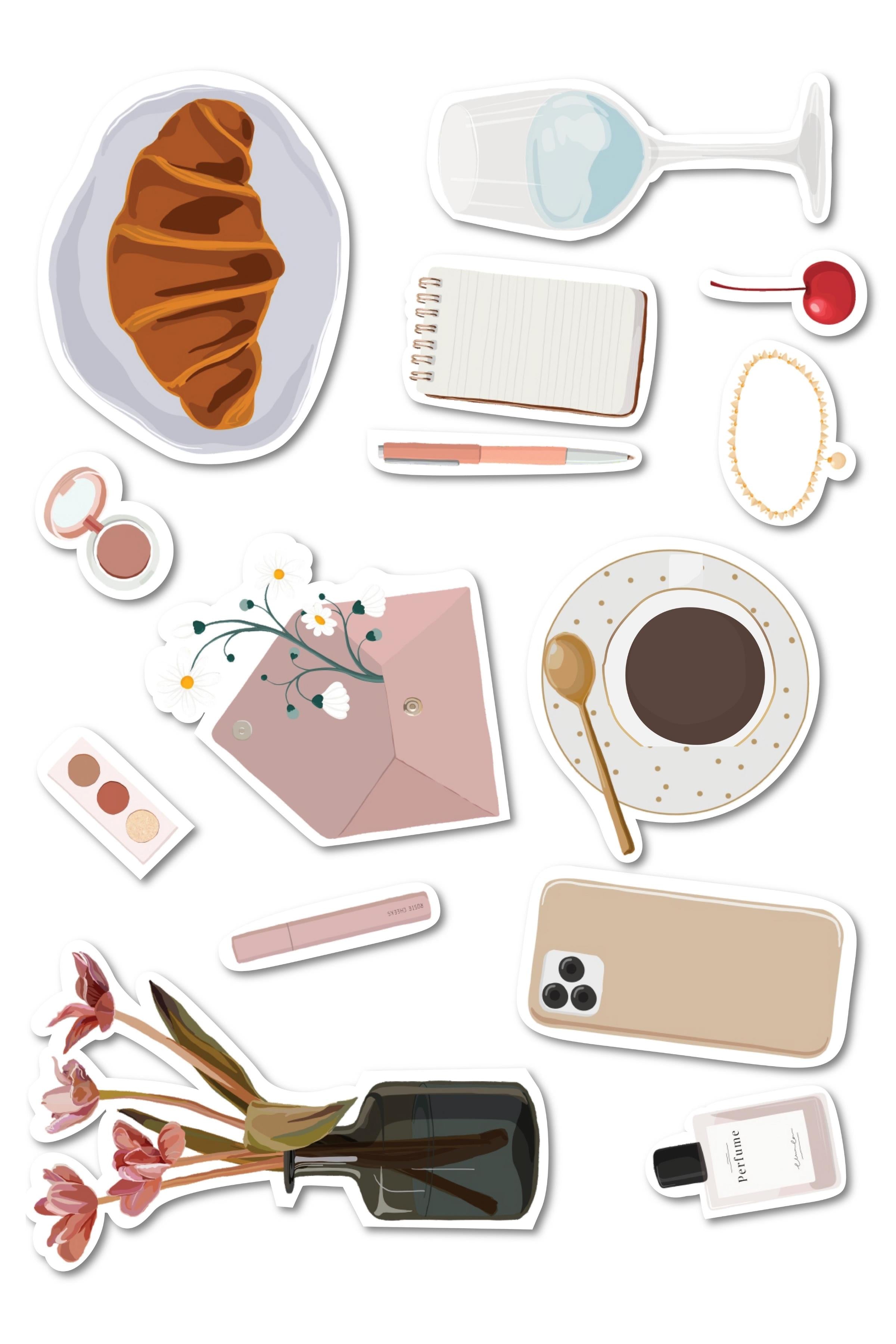 Göz Alıcı Etiket Seti, Büyük Boy, 14 Adet Su Geçirmez, Vintage Sticker, Laptop, Telefon, Valiz Uyumlu