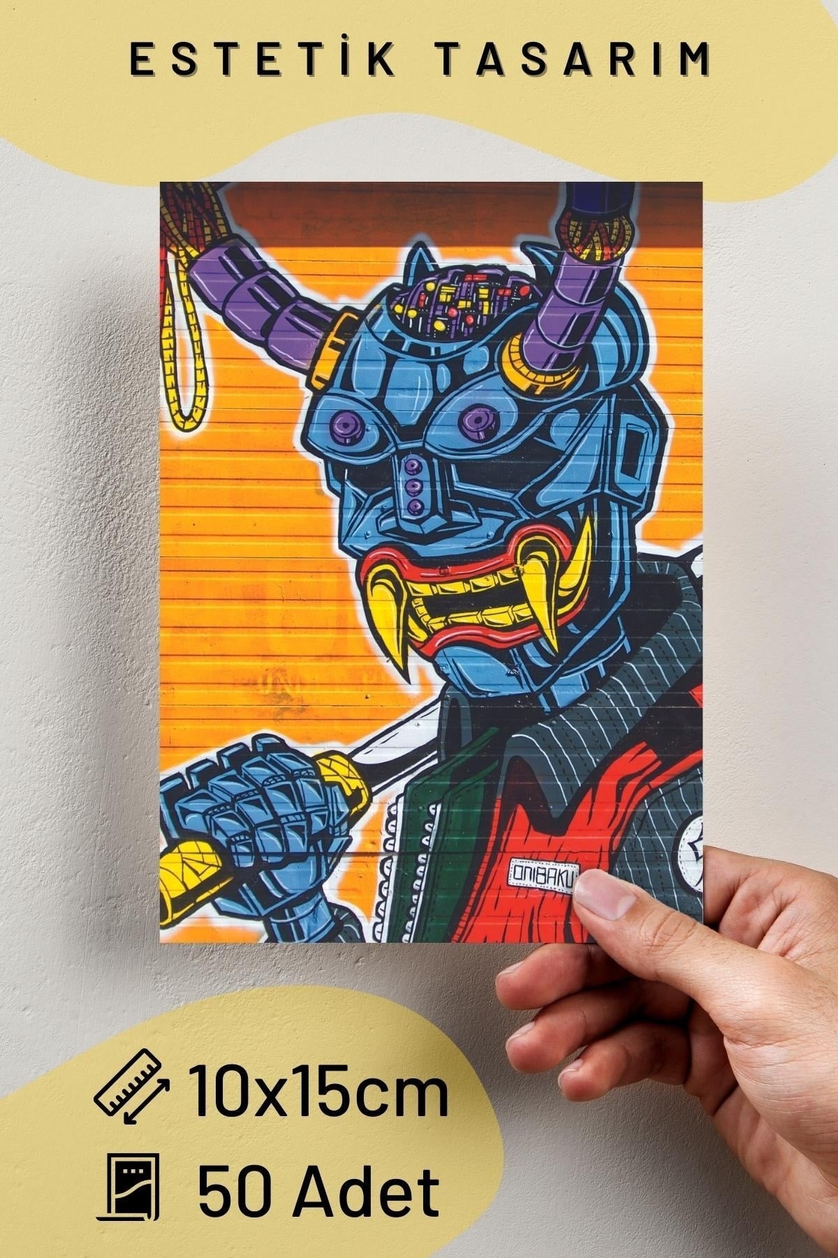 Grafiti Temalı Poster Kolaj Set Arkası Yapışkanlı - 50 Adet - Renkli Poster Seti - 10cm*15cm