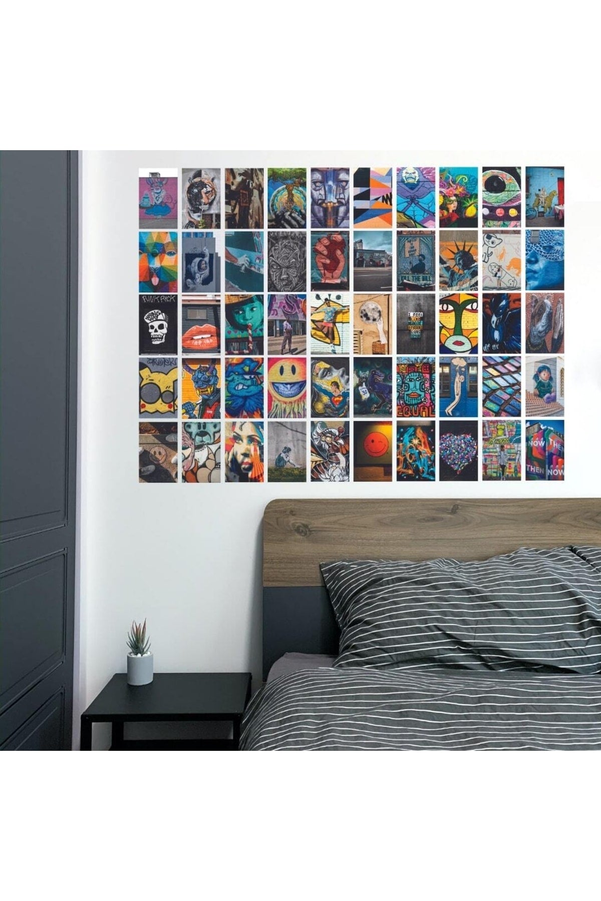 Grafiti Temalı Poster Kolaj Set Arkası Yapışkanlı - 50 Adet - Renkli Poster Seti - 10cm*15cm