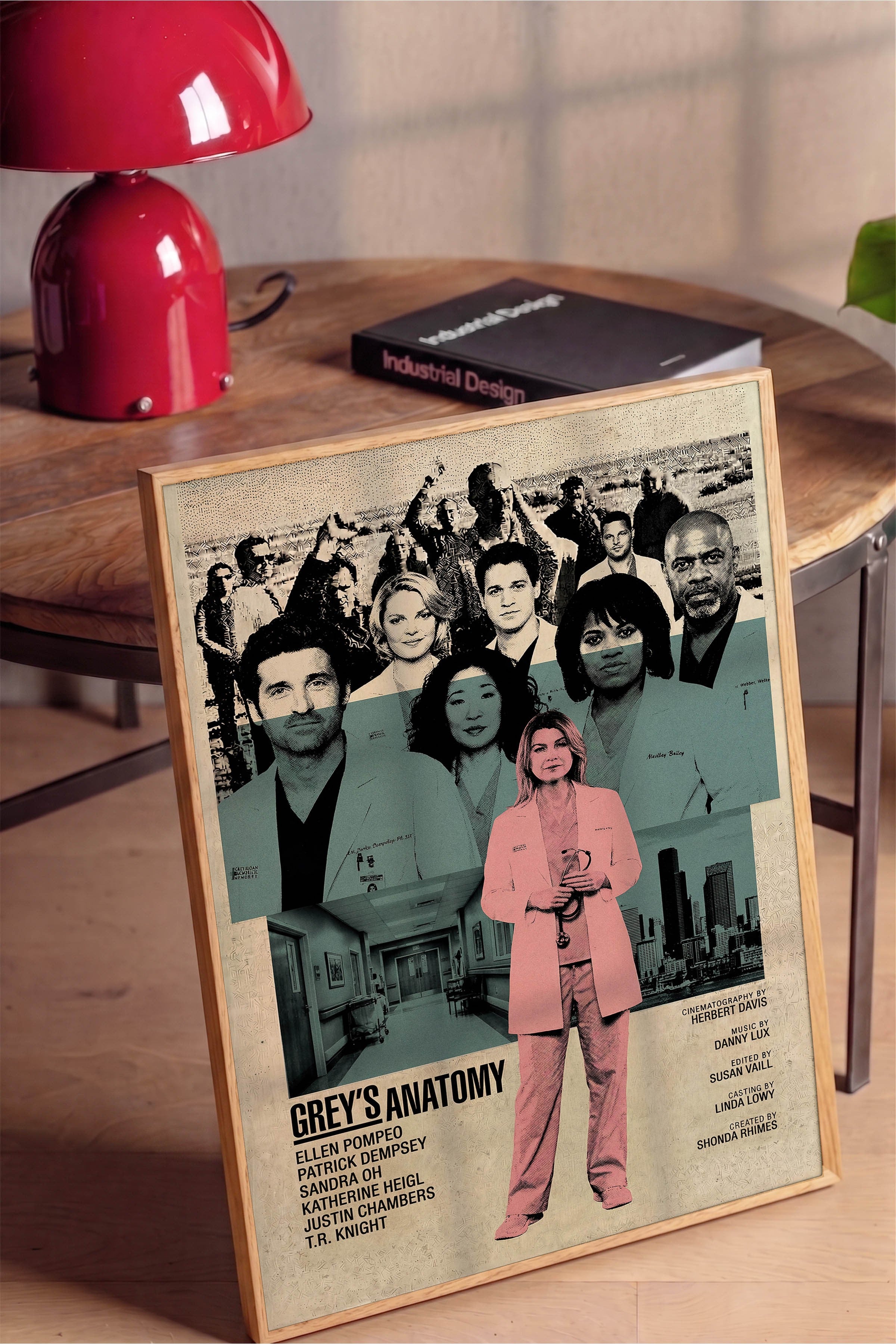 Grey’s Anatomy Ahşap Çerçeveli Poster, Sinema ve Dizi Tablo, Film Dizi Afişleri NO:112771