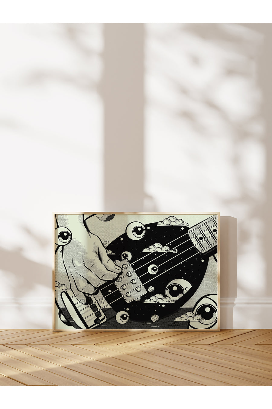 Bas Gitar ve Soyut Şekiller Çerçevesiz Poster