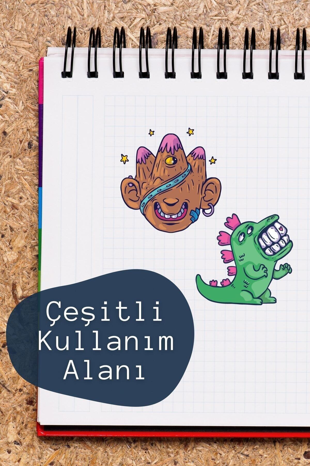 Grunge Temalı Sticker Seti - 9 Adet Etiket Seti- Telefon, Tablet, Defter Laptop Uyumlu Etiket
