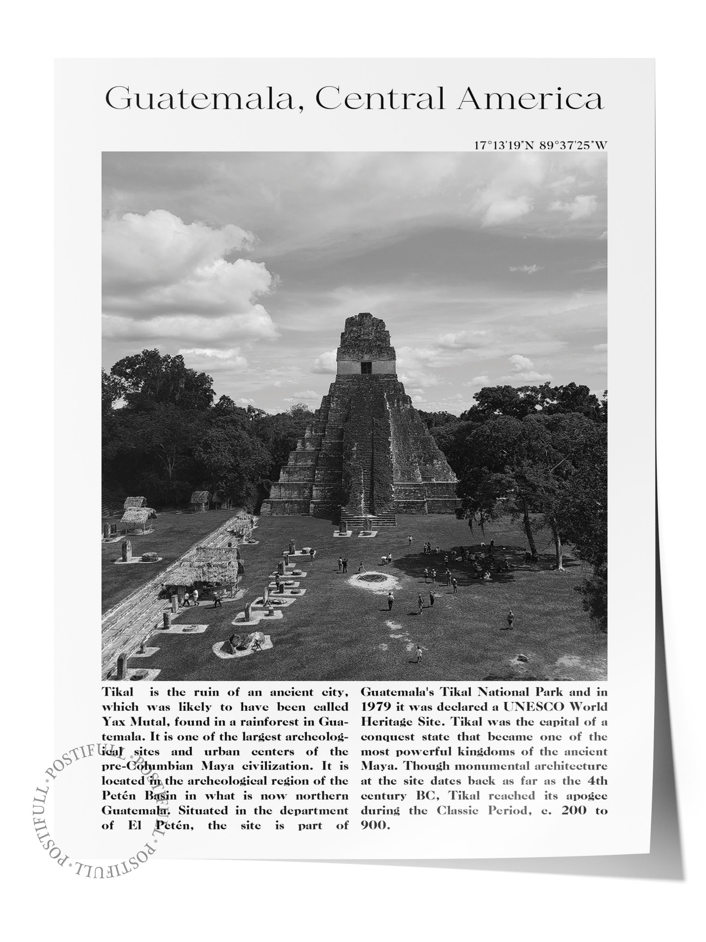 Guetemala - Central America, Şehir Temalı Poster, Çerçevesiz Duvar Posteri, NO:30014